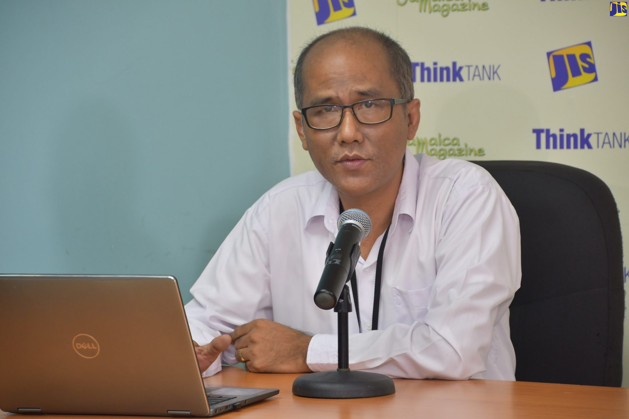 Regional Medical Epidemiologist, Western Regional Health Authority (WRHA), Dr. Maung Aung, addresses a recent ‘Think Tank’ at the Jamaica Information Service (JIS) Regional Office in Montego Bay, St. James.