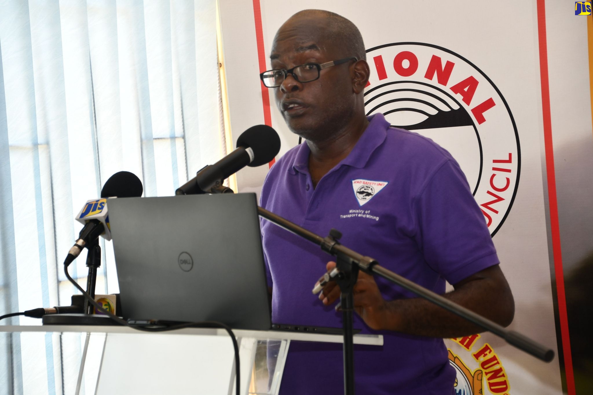 Director at the Road Safety Unit in the Ministry of Transport and Mining, Kenute Hare, addresses the National Road Safety Council’s Motorcycle Outreach and Training Programme, which was held at the Petersfield Vocational Training Centre, recently.

