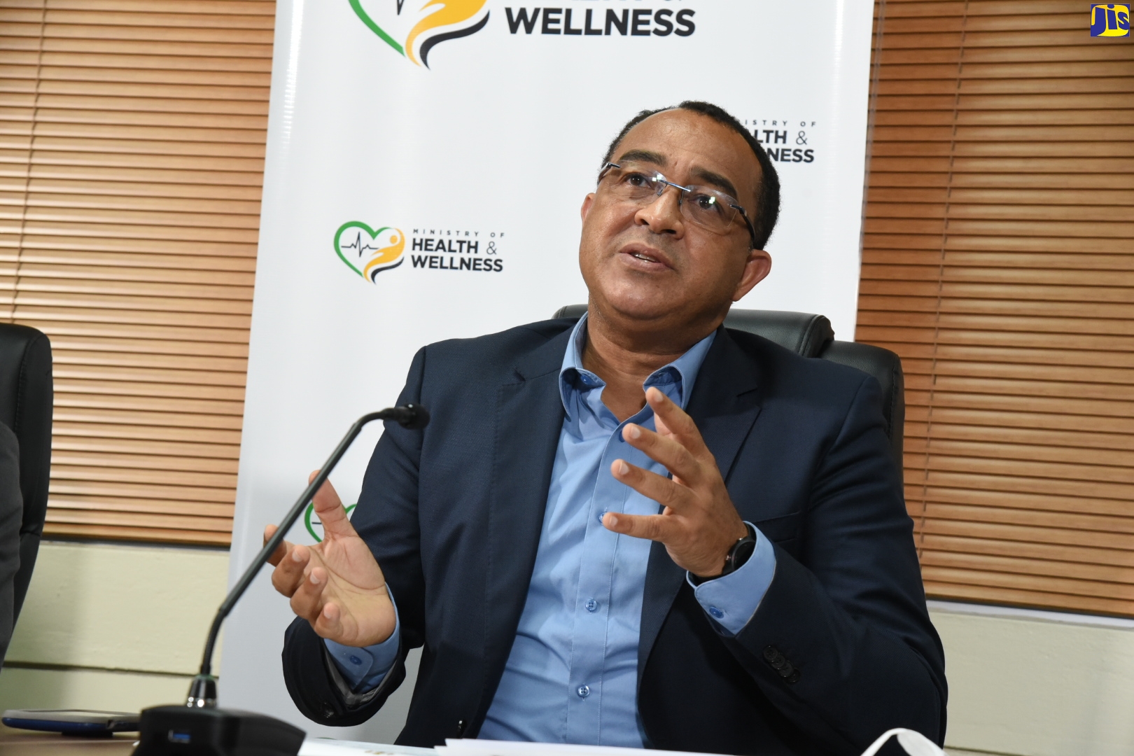 Minister of Health and Wellness, Dr. the Hon. Christopher Tufton, speaks at his Ministry’s weekly COVID Conversations Digital Press Conference on August 20.