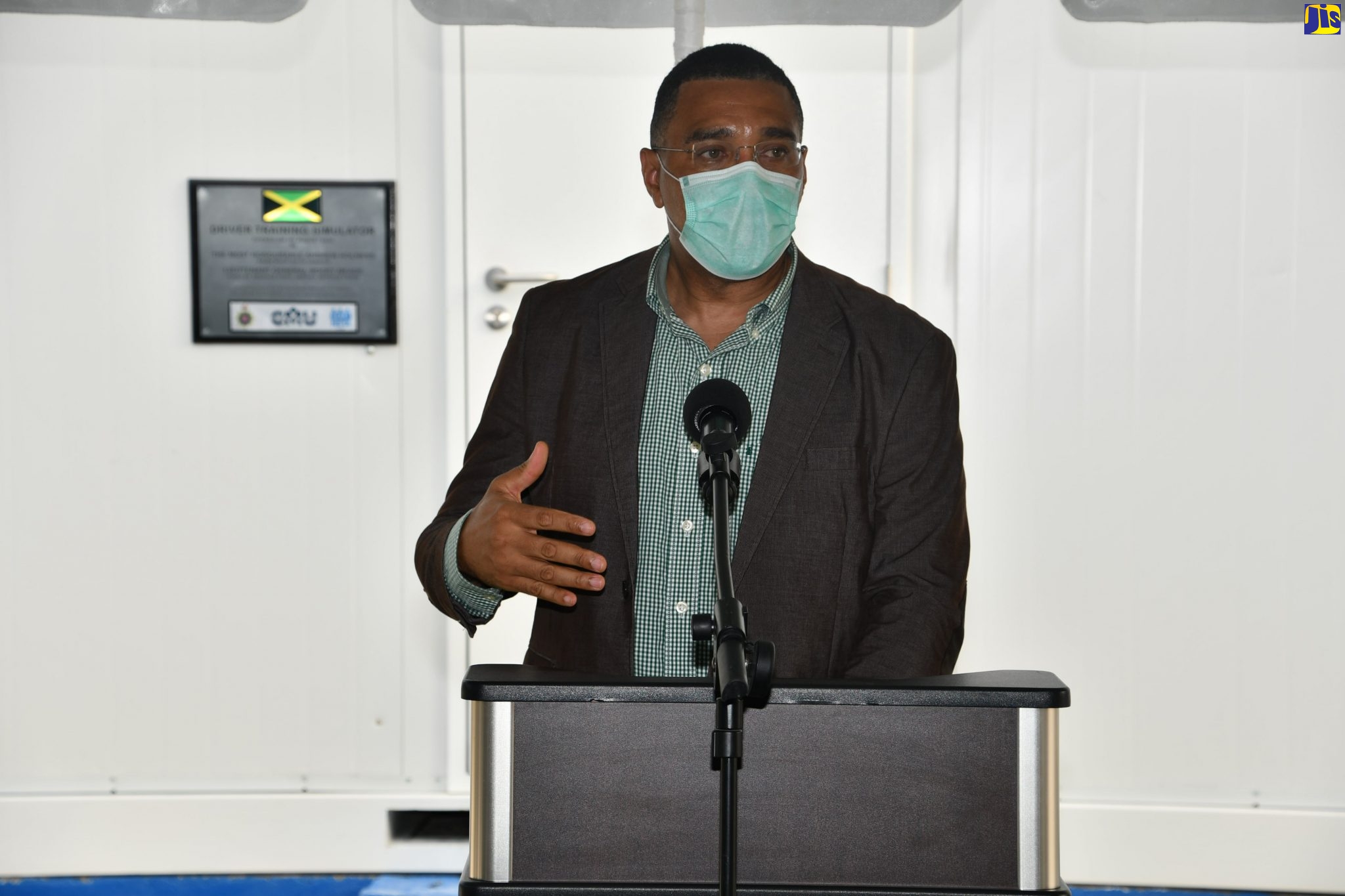 Prime Minister the Most Hon. Andrew Holness, speaking at the Jamaica Defence Force Burke Barracks in St. James on August 7.