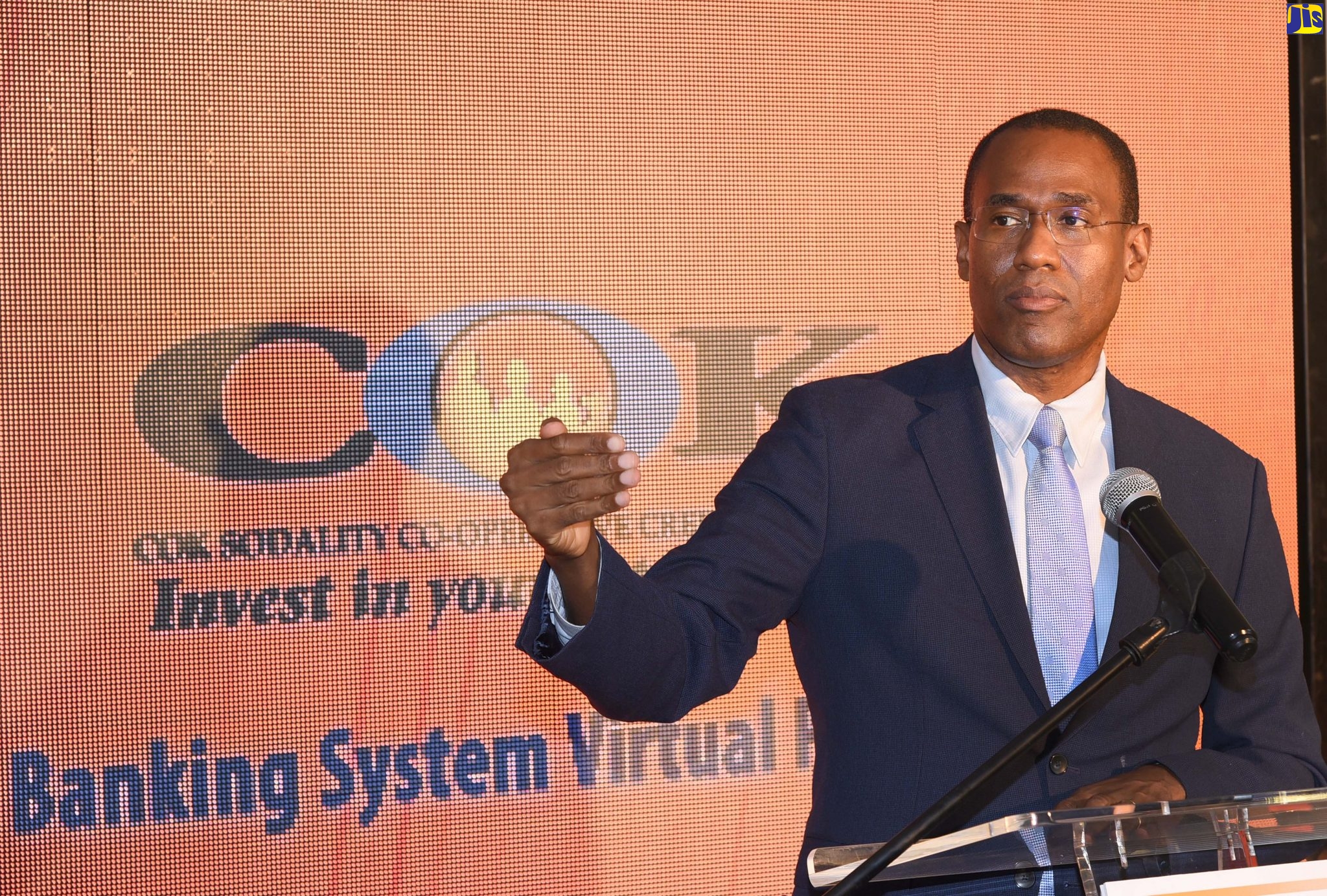 Minister of Finance and the Public Service, Dr. the Hon. Nigel Clarke, speaking during the virtual launch of COK Sodality Cooperative Credit Union Limited’s new Universa Premier Digital Core Banking Suite, at the Courtleigh Hotel in New Kingston, on Wednesday (August 12).
