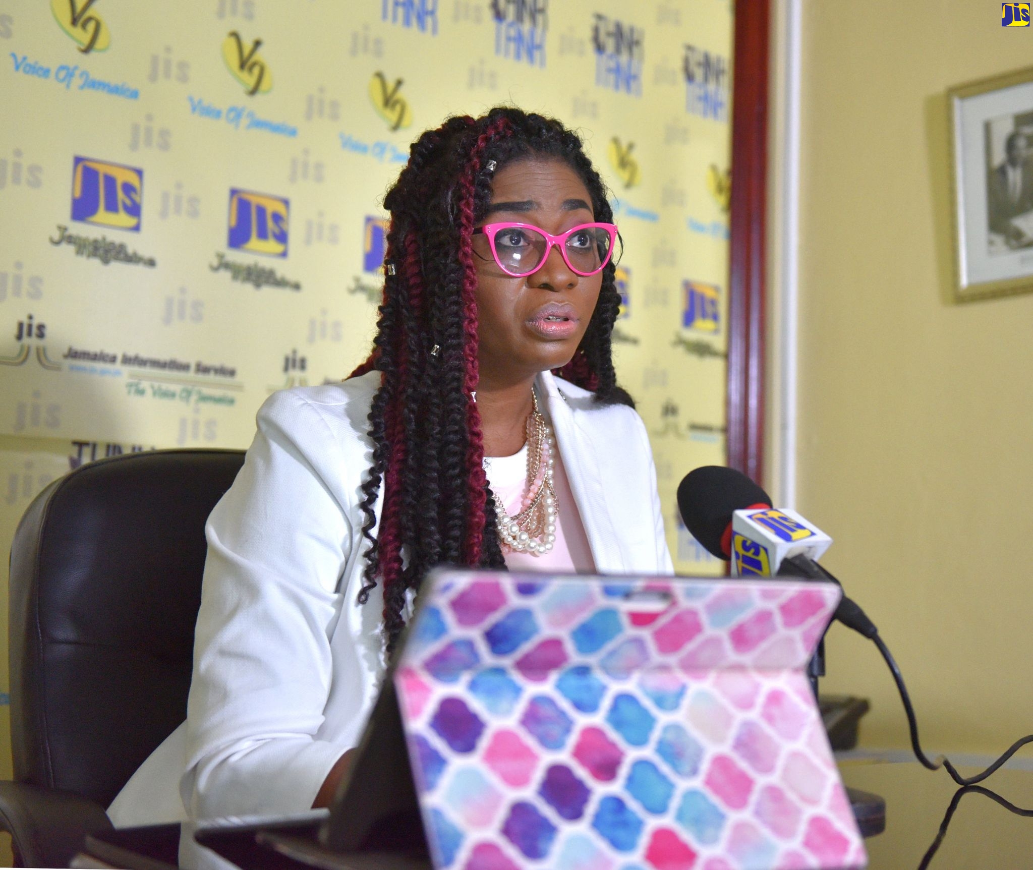 Coordinator of the Programme for the Reduction of Maternal and Child Mortality (PROMAC) in the Ministry of Health and Wellness, Dr. Simone Spence, addresses a recent JIS Think Tank.