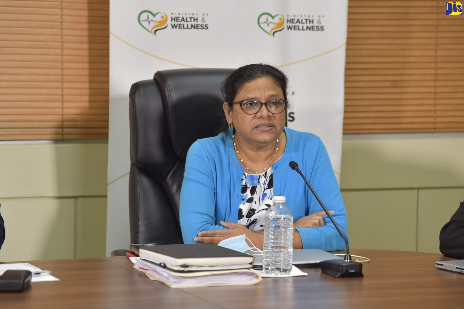 Chief Medical Officer (CMO), Dr. Jacquiline Bisasor-McKenzie, responds to questions from journalists regarding the revised coronavirus (COVID-19) infection prevention and control protocols for the workplace, as well as other matters, during a digital press conference, hosted by the Ministry of Health & Wellness, in New Kingston, on Thursday (Sept. 17).