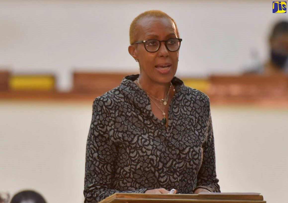 Minister of Education, Youth and Information, Hon. Fayval Williams, addressing Tuesday