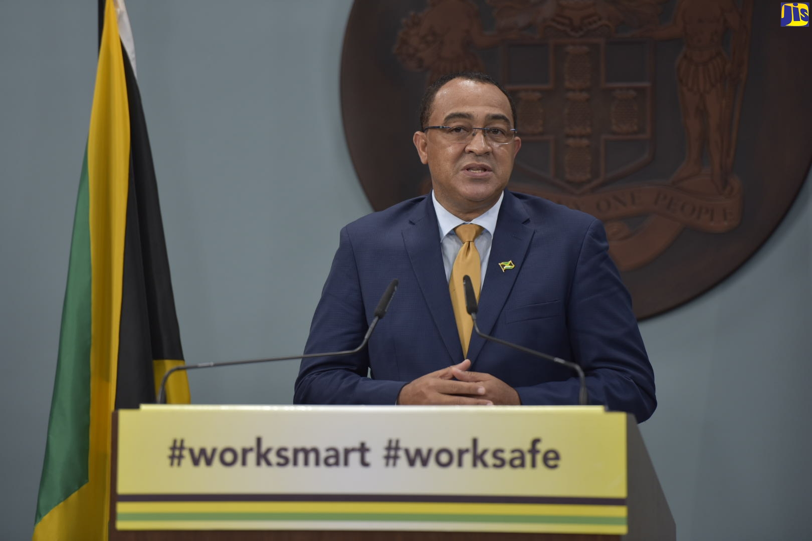 Minister of Health and Wellness, Dr. the Hon. Christopher Tufton, speaks on Monday (September 7) at a virtual press briefing from the Office of the Prime Minister Media Centre in Kingston.