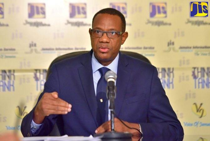 Senior Director of Technical Services in the Tourism Ministry, David Dobson, speaks at a JIS Think Tank.