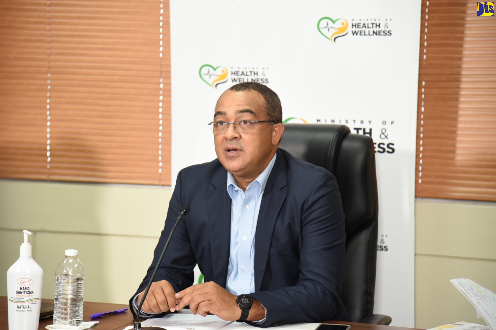 Minister of Health and Wellness, Dr. the Hon. Christopher Tufton, gives an update during a digital COVID Conversations Press Briefing on Friday (September 4), in Kingston.