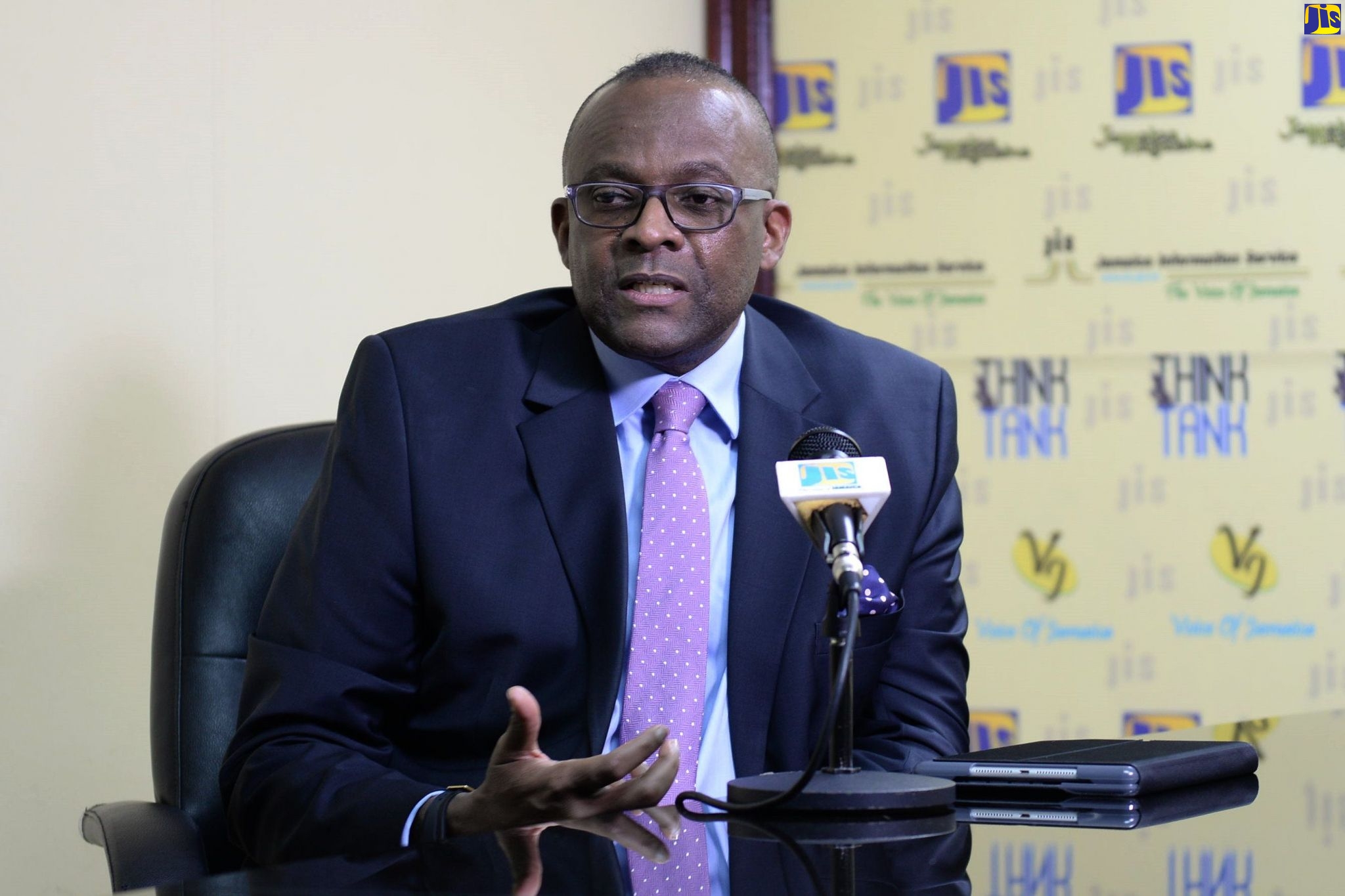 Director of Tourism, Donovan White speaking at a recent JIS Think Tank.