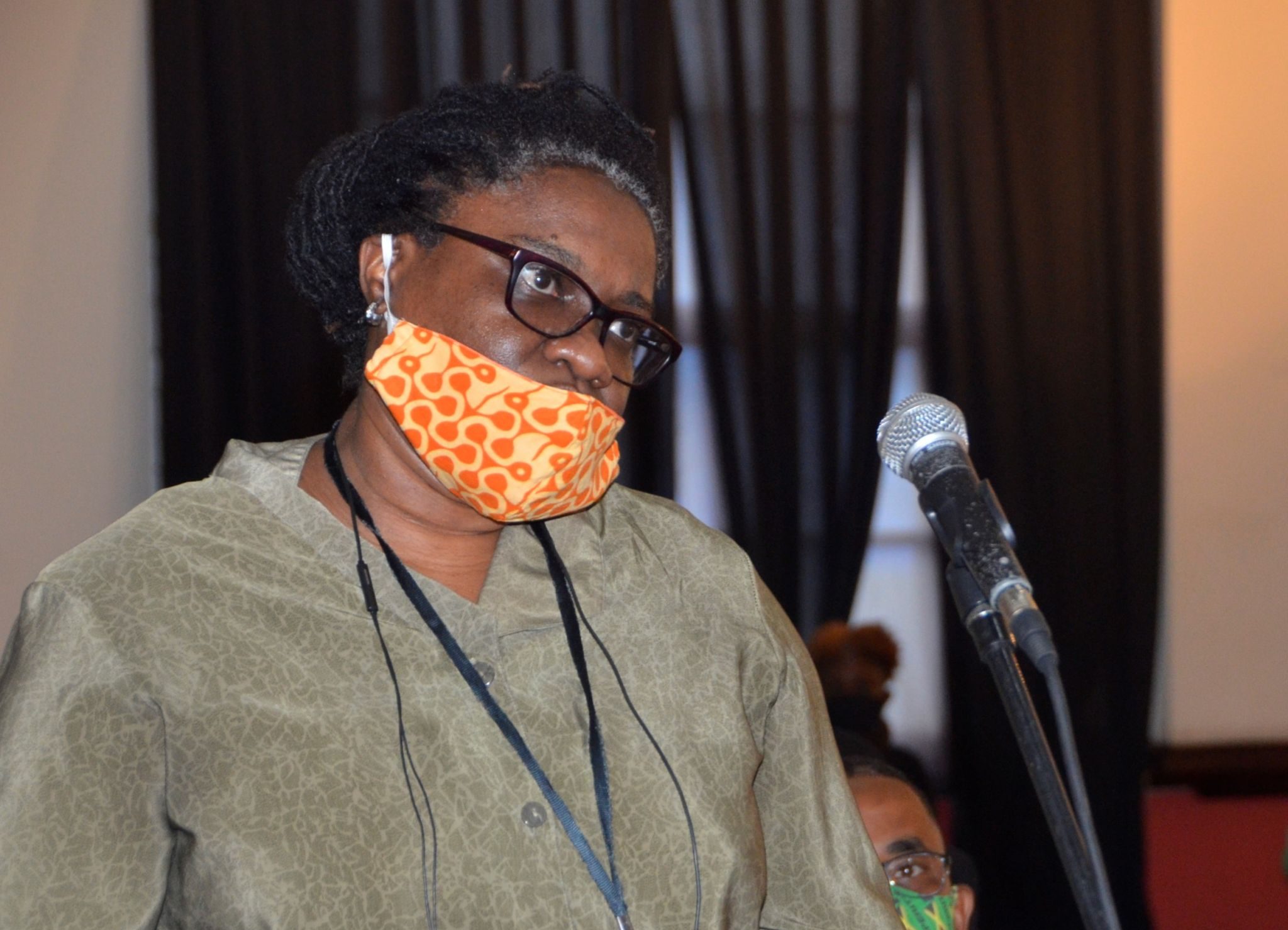 Medical Officer of Health for St. James, Dr. Marcia Johnson-Campbell, addresses the monthly meeting of the St. James Municipal Corporation, held at the Montego Bay Cultural Centre, Sam Sharpe Square,​ on Thursday, October 8.