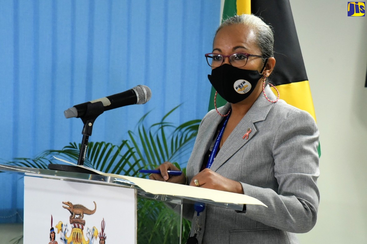 Permanent Secretary in the Ministry of Labour and Social Security, Collette Roberts-Risden, speaks during the signing ceremony for a Memorandum of Understanding (MOU) between the Ministry and the University of Technology (UTech), on October 23 at the Ministry