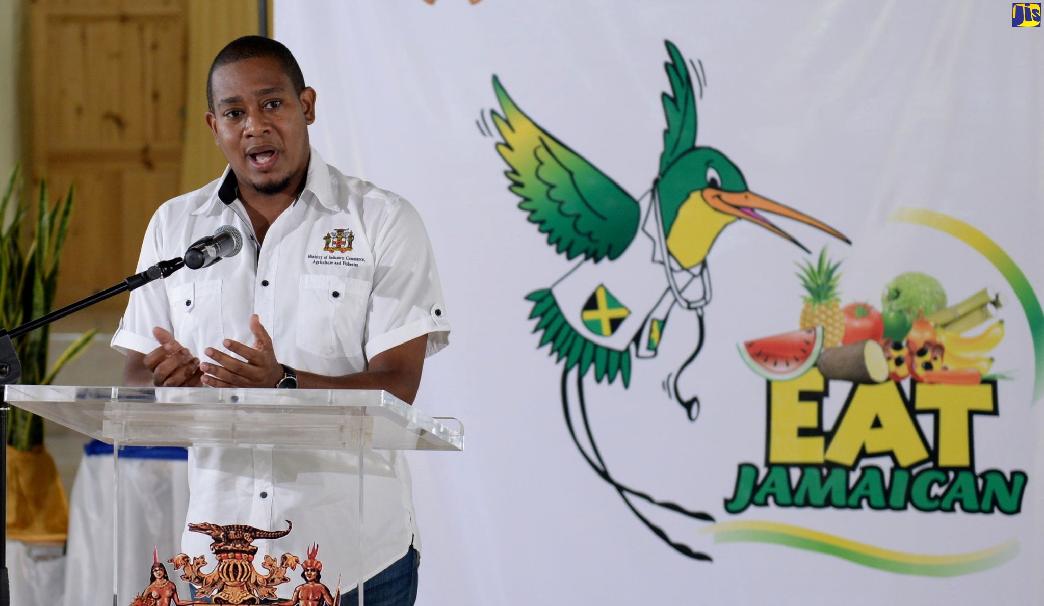 Minister of Agriculture and Fisheries, Hon. Floyd Green addresses a forum held on October 1, at the Commodore New Testament Church of God, in St. Catherine.