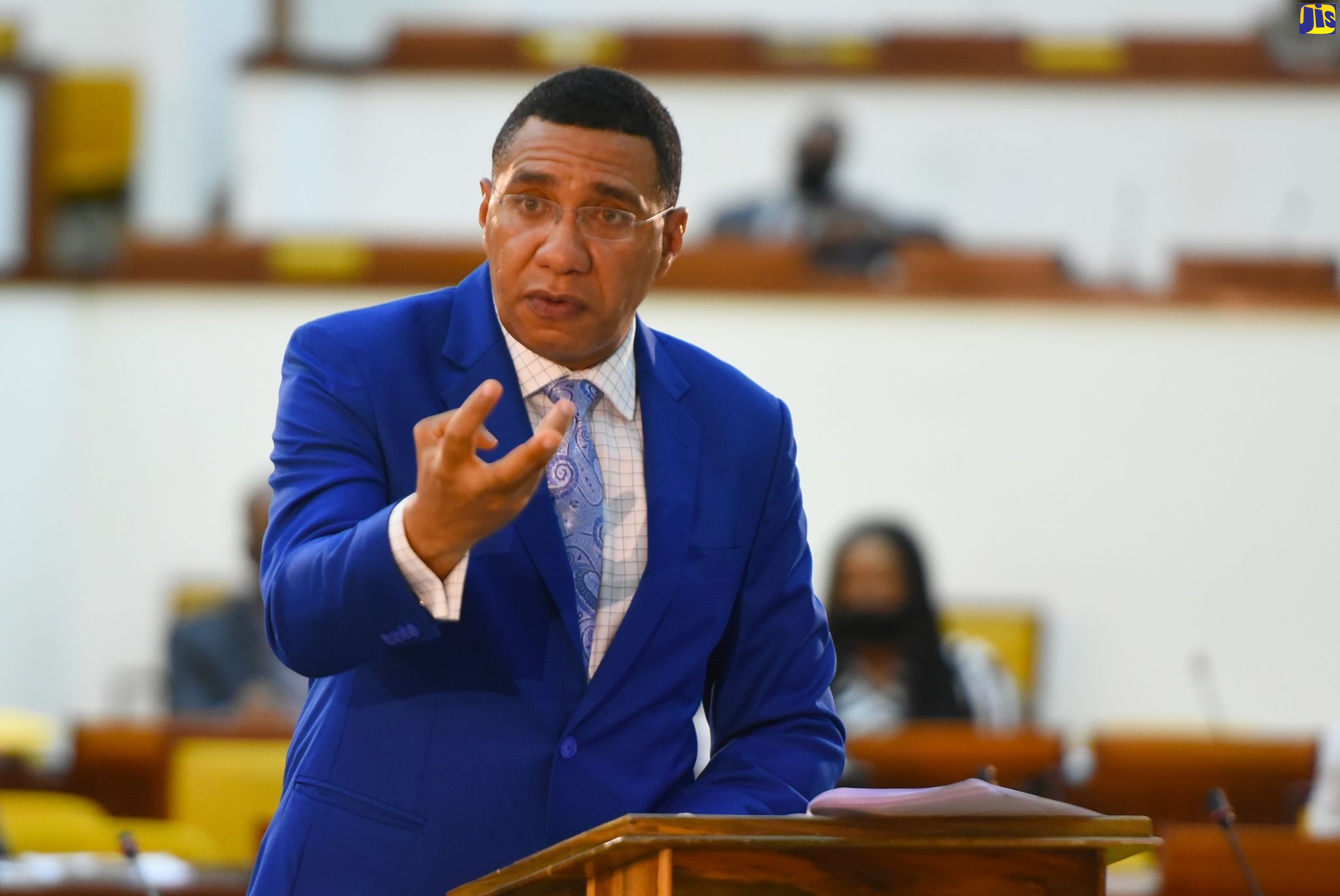 Prime Minister, the Most Hon. Andrew Holness, delivers a Satement during the sitting of the House of Representatives on Tuesday (October 6) at the Jamaica Conference Centre, downtown Kingston.