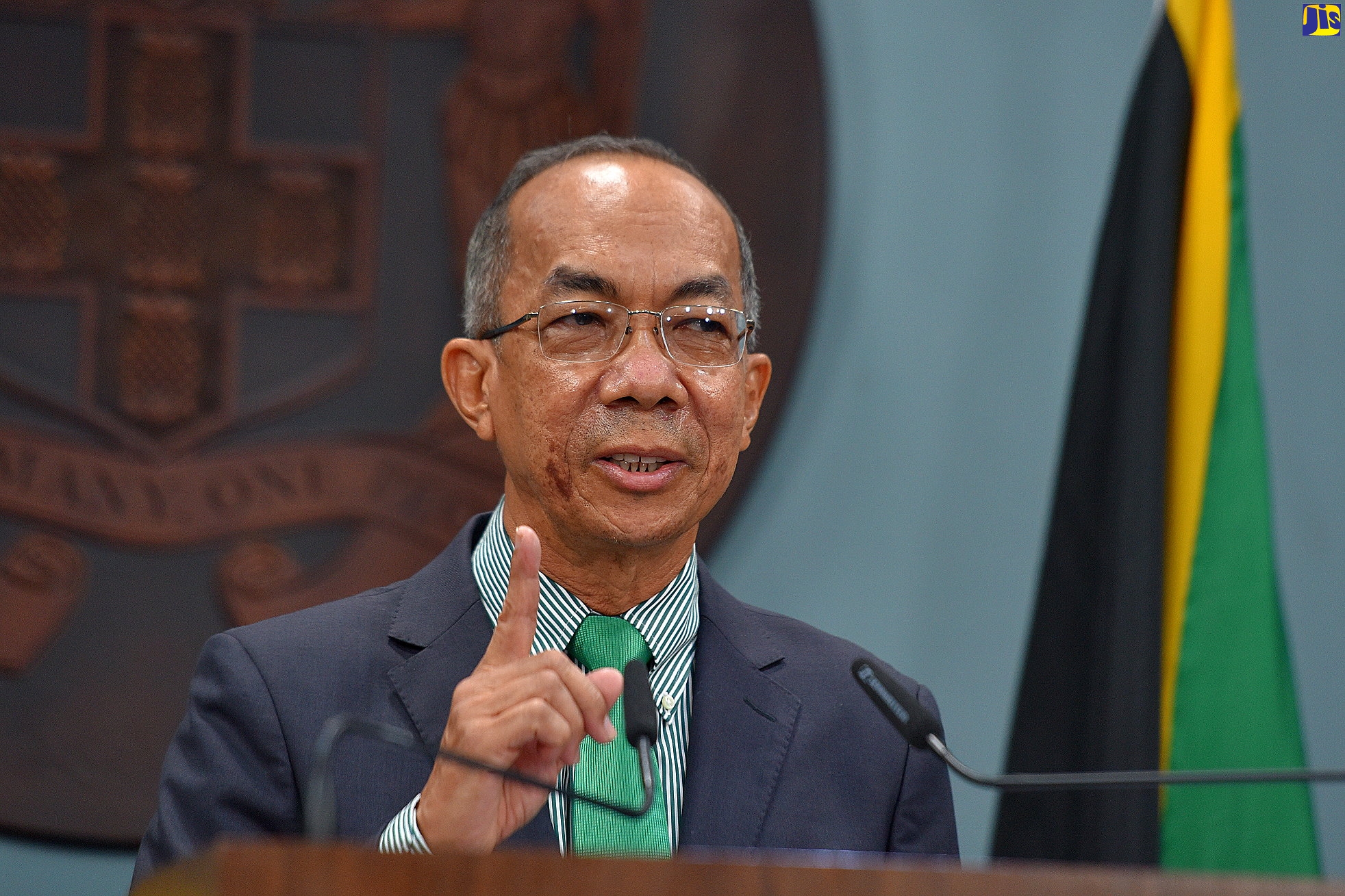 Minister of National Security, Hon. Dr. Horace Chang, responds to a question posed by a journalist during a virtual press conference, on October 15.