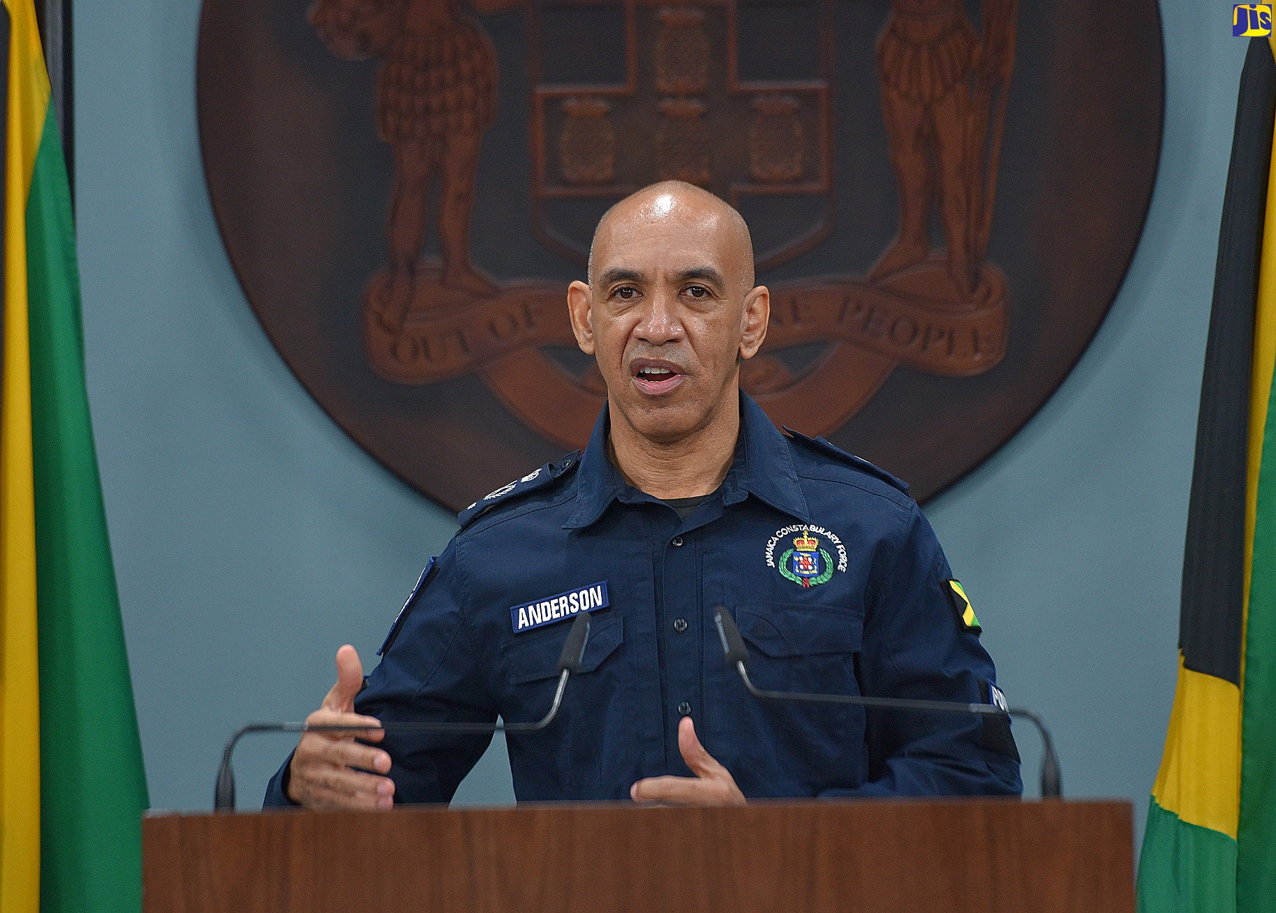 Commissioner of Police, Major General Antony Anderson, addresses a  virtual press conference on Thursday (October 15).