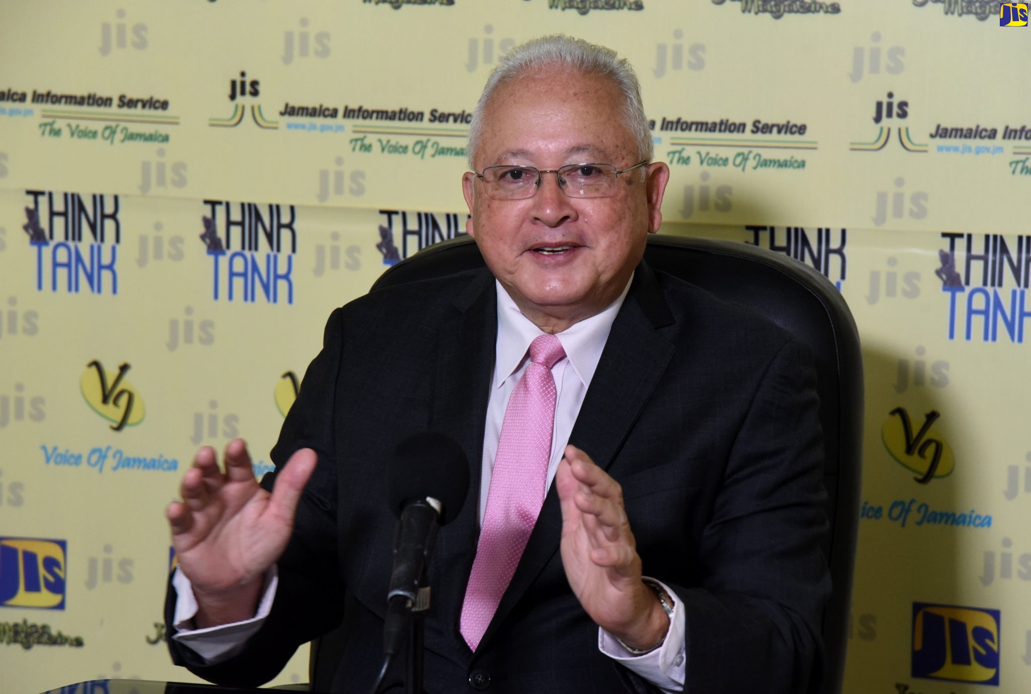 Minister of Justice, Hon. Delroy Chuck, speaks at a recent Jamaica Information Service (JIS) Think TanK.