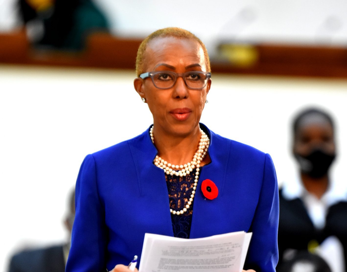 Minister of Education, Youth and Information, Hon. Fayval Williams, addresses the sitting of the House of Representatives on Tuesday (November 10) at the Jamaica Conference Centre, downtown Kingston.

 