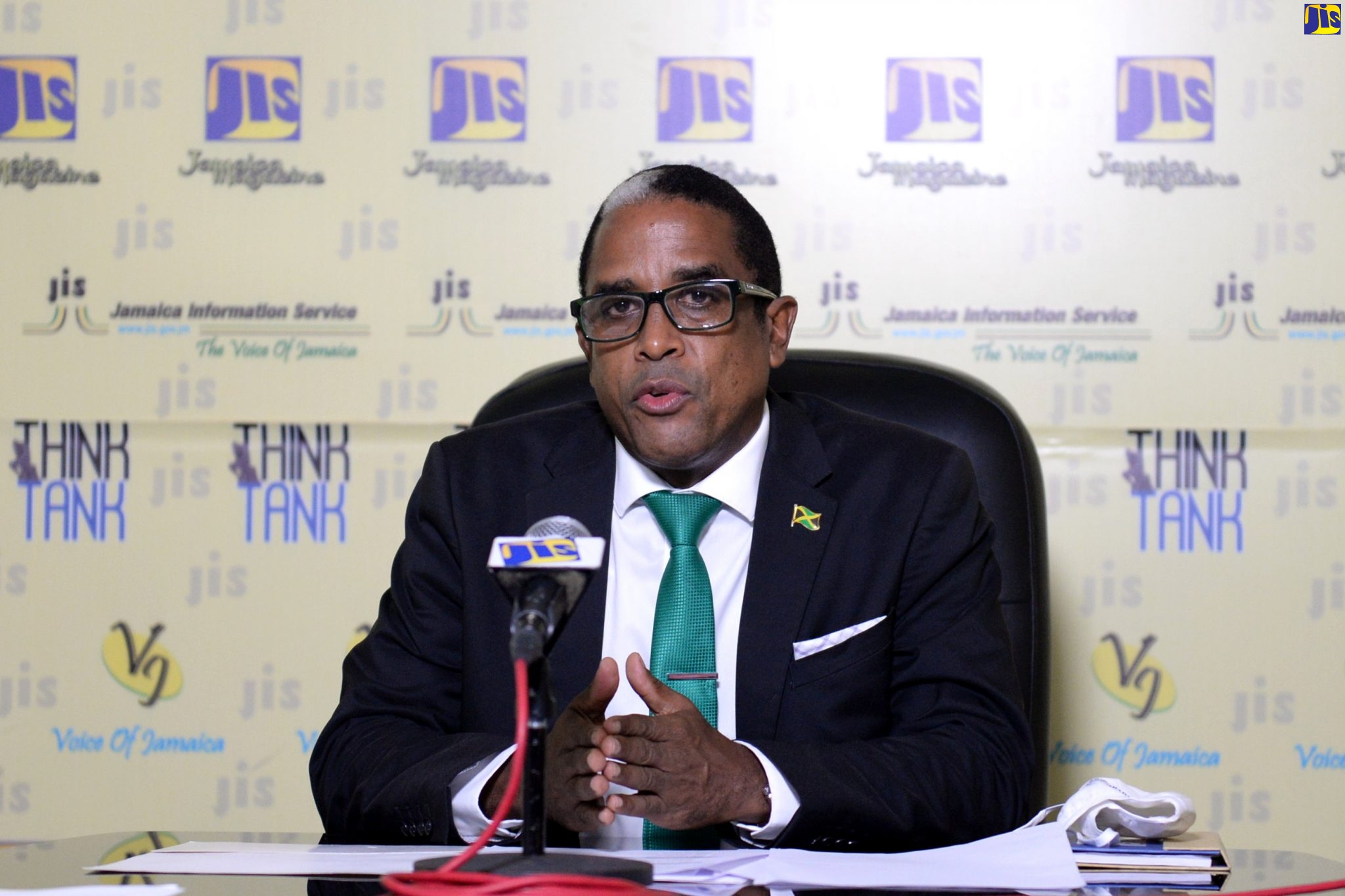 State Minister in the Ministry of Industry, Investment and Commerce (MIIC), Hon. Dr Norman Dunn, speaks at a recent JIS Think Tank.