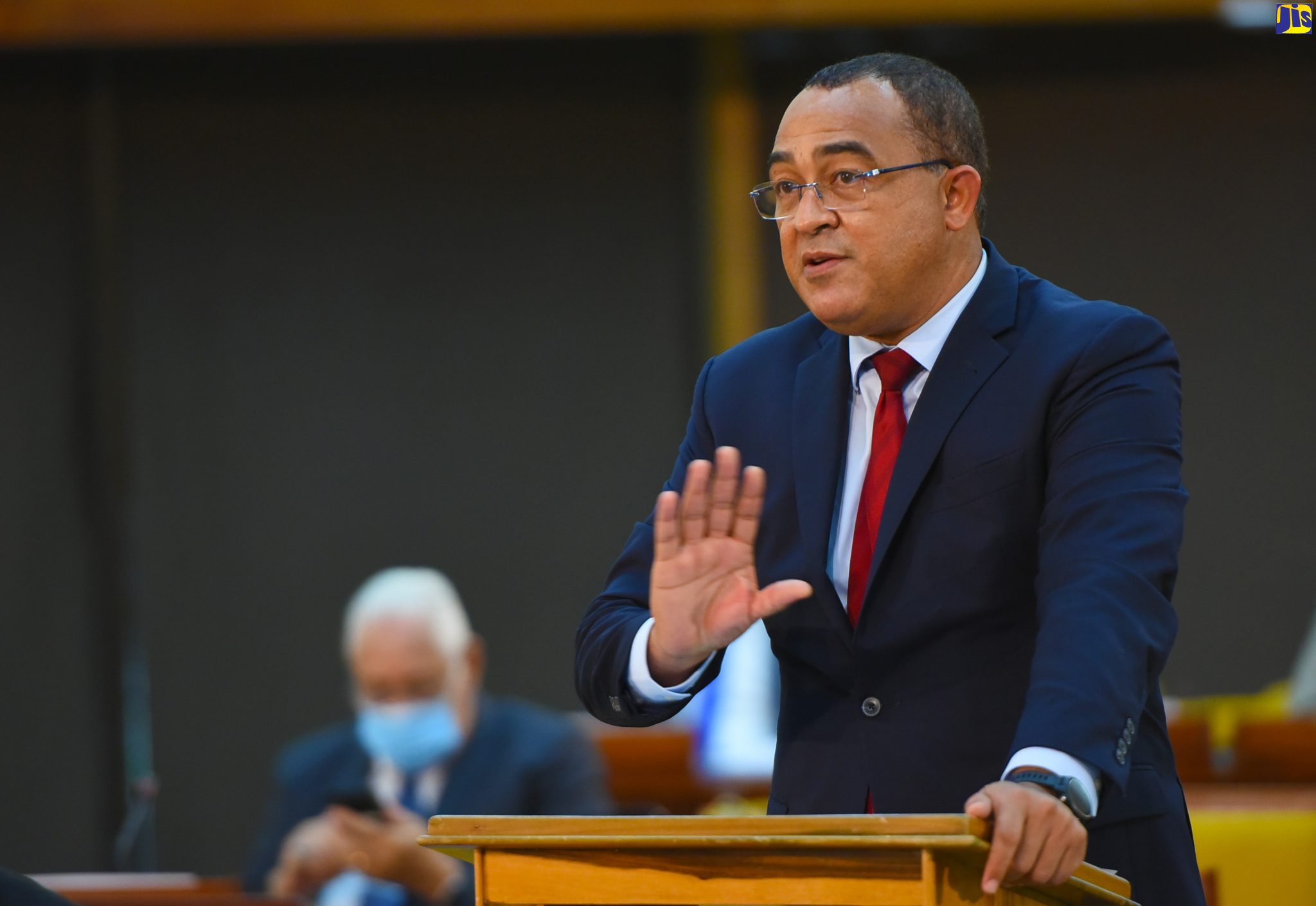 Minister of Health and Wellness, Dr. the Hon Christopher Tufton, gives a statement to the House of Representatives on November 3, at the Jamaica Conference Centre.