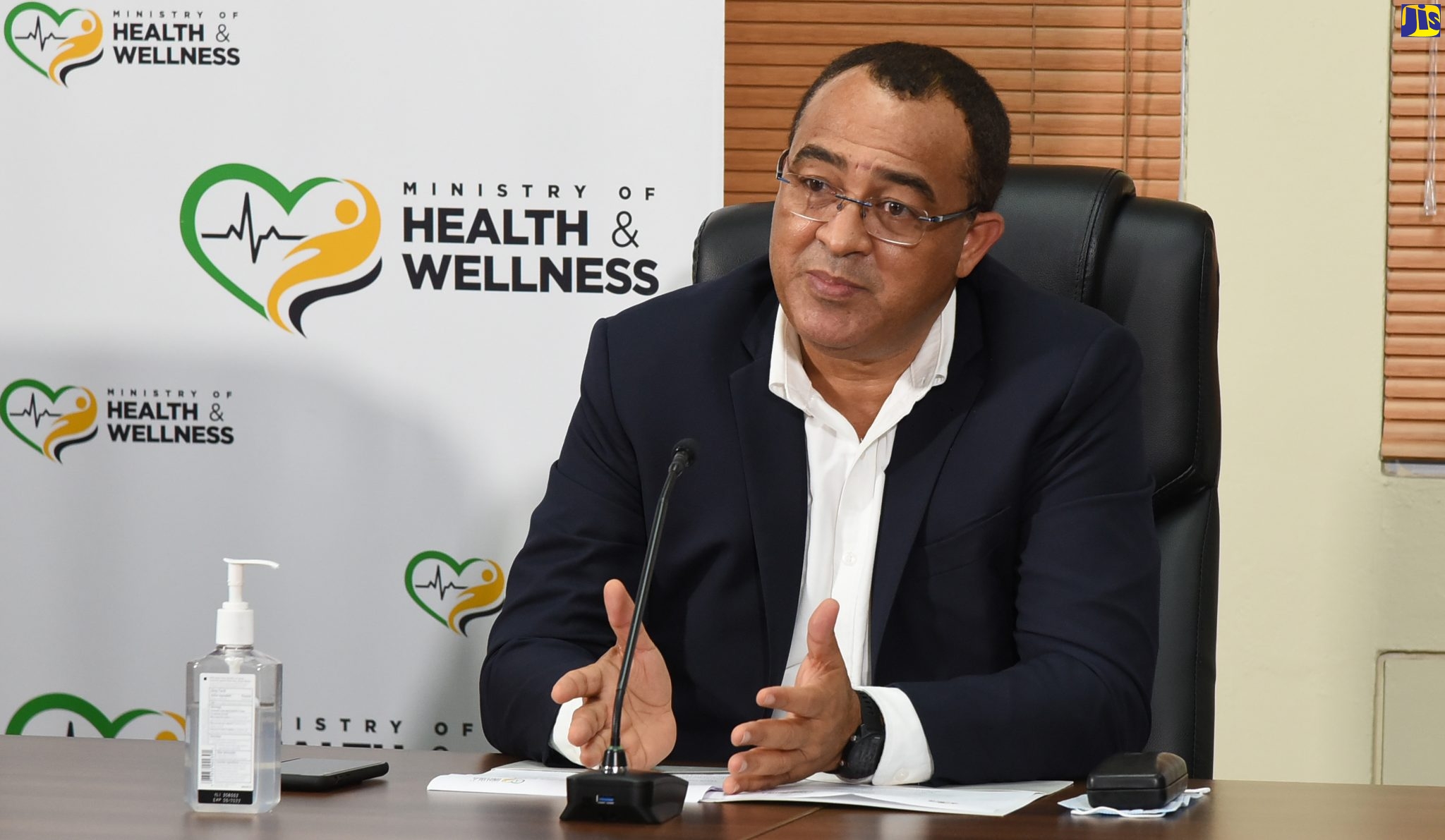 Minister of Health and Wellness, Dr. the Hon Christopher Tufton, addresses the weekly virtual COVID Conversations press conference on Thursday (November 19).