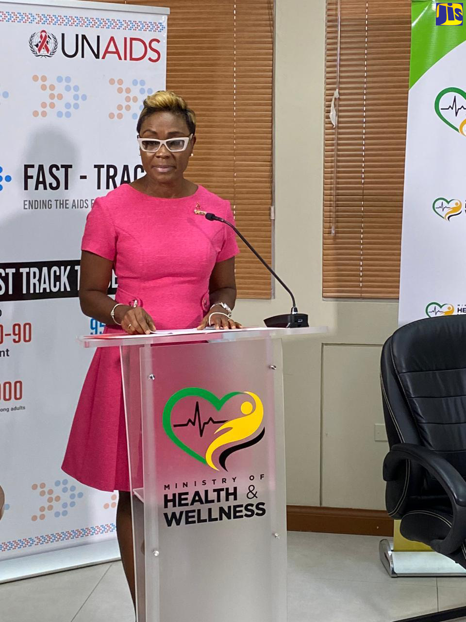 State Minister Cuthbert-Flynn: Minister of State in the Ministry of Health and Wellness, Hon. Juliet Cuthbert-Flynn, speaks at the launch of World AIDS Day, at the offices of the Ministry of Health and Wellness in New Kingston, on Friday (November 20).