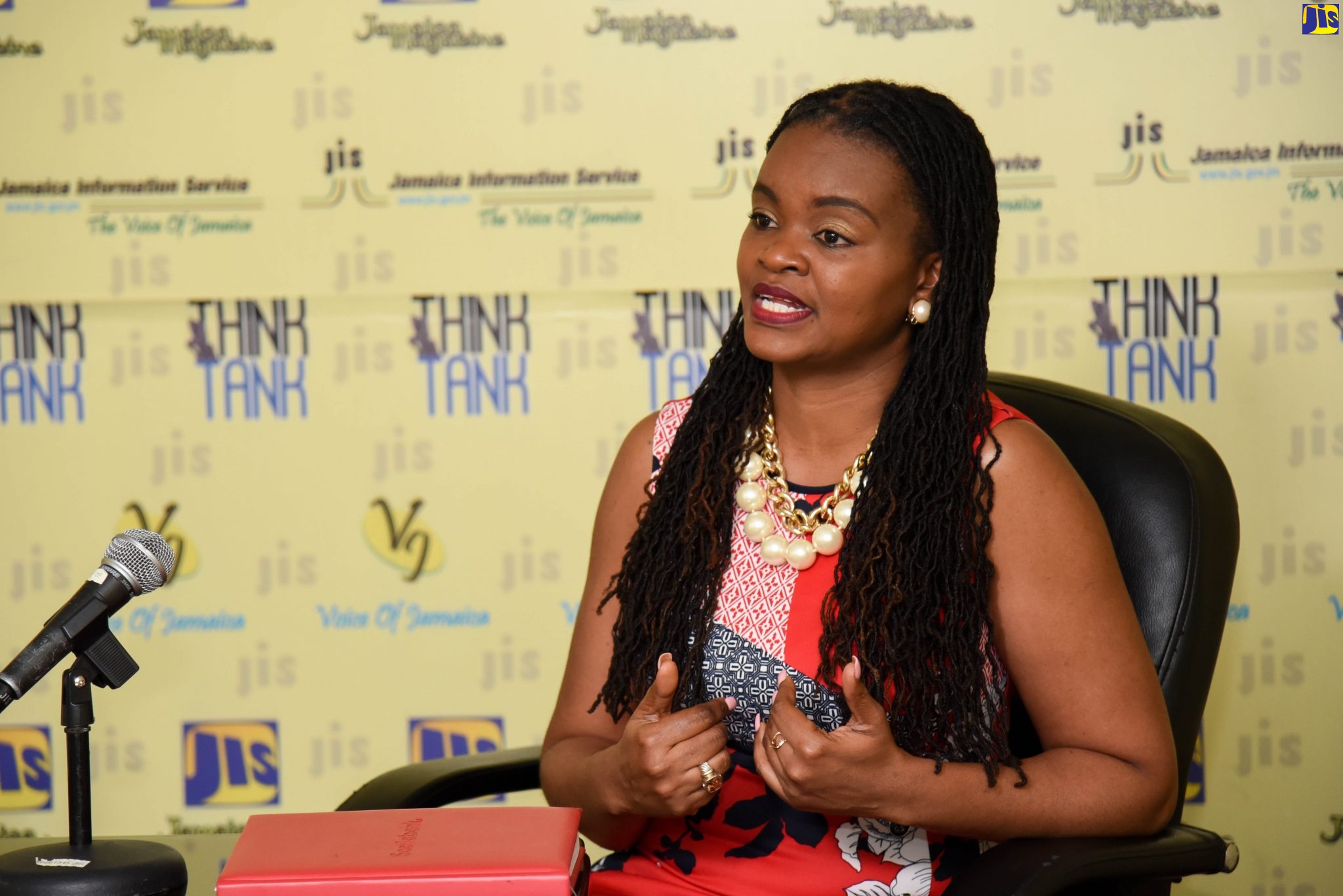 Head of the Social Work Training Research Centre (SWTRC) at the University of the West Indies Open Campus, Cerita Buchanan, addresses a JIS think Tank on Thursday (December 10).
