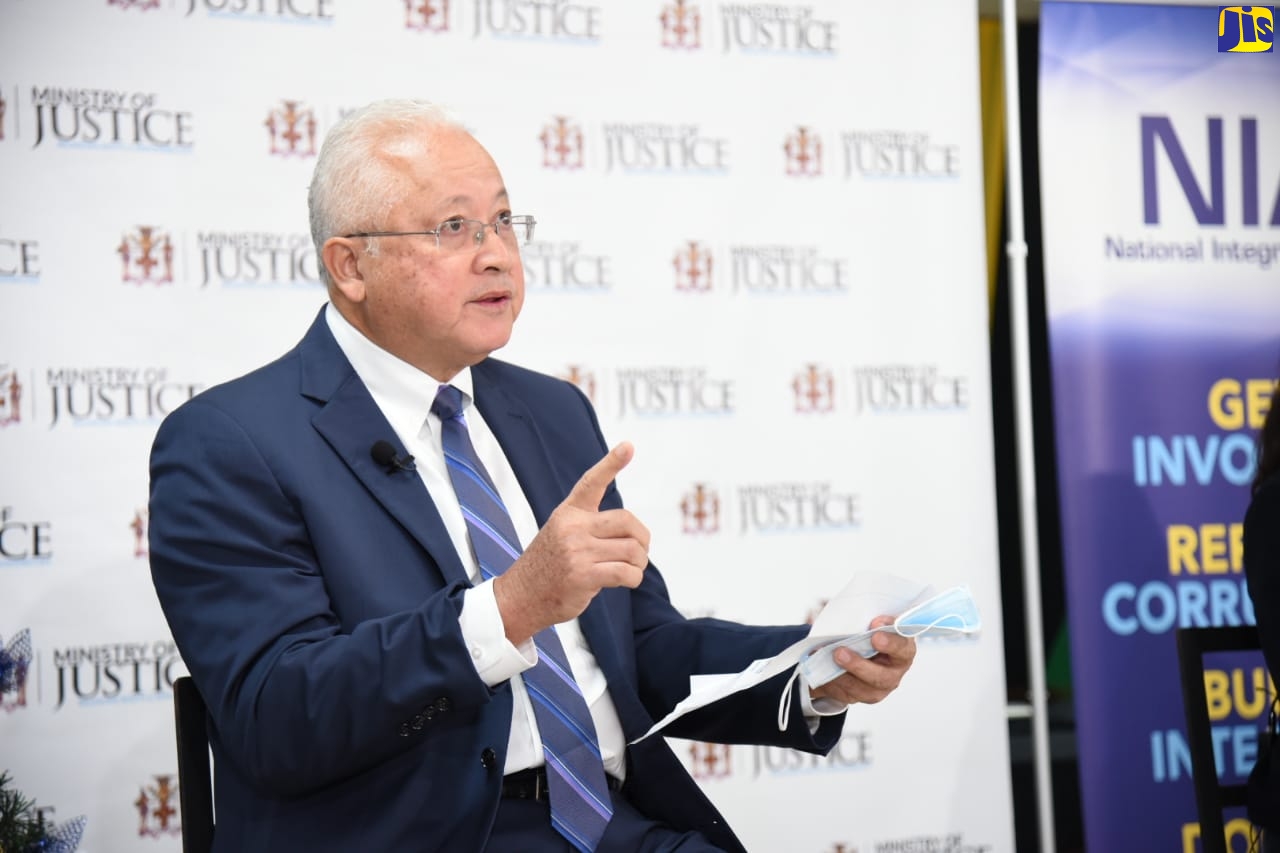 Justice Minister, Hon. Delroy Chuck, speaks at yesterday