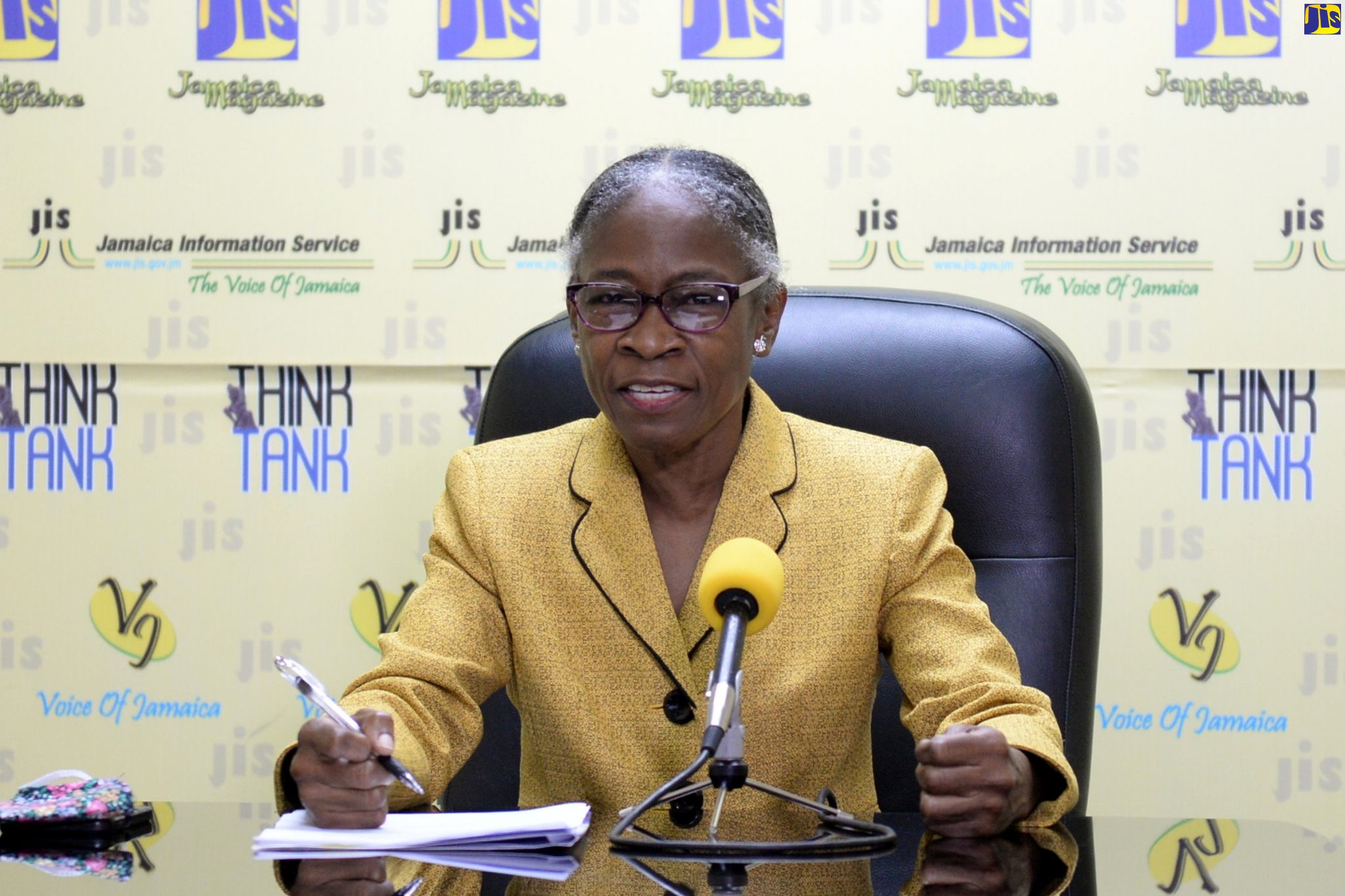 Executive Director of the Women’s Centre of Jamaica Foundation (WCJF), Dr. Zoe Simpson, speaking at a Jamaica Information Service (JIS) Think Tank held on Monday (November 30) at the JIS head office in Kingston.