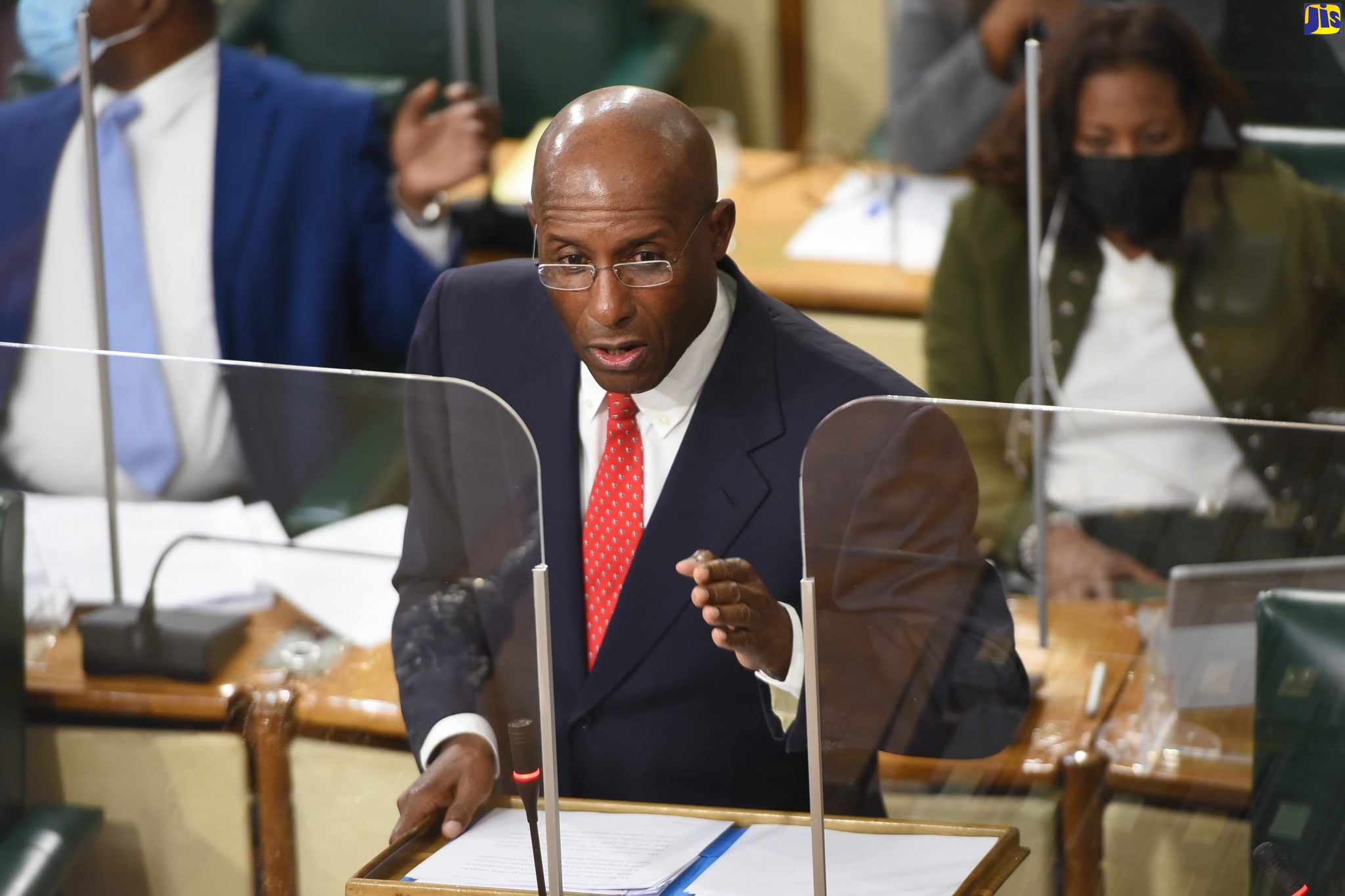 Minister without Portfolio in the Ministry of Economic Growth and Job Creation, Senator the Hon. Aubyn Hill, expounds on a matter while piloting the National Housing Trust (Amendment) (Special Provisions) Act, 2020, during the sitting of the Senate on Friday (December 18).