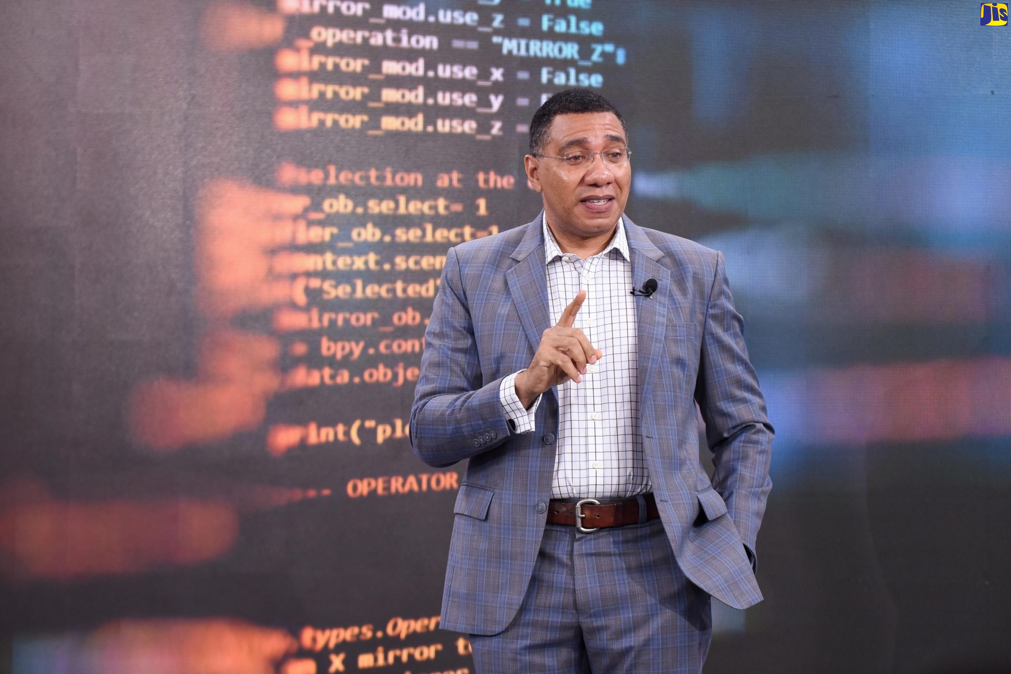 Prime Minister, the Most Hon. Andrew Holness, emphasises a point as he addresses the virtual launch of the Amber HEART Academy on Thursday (January 14).