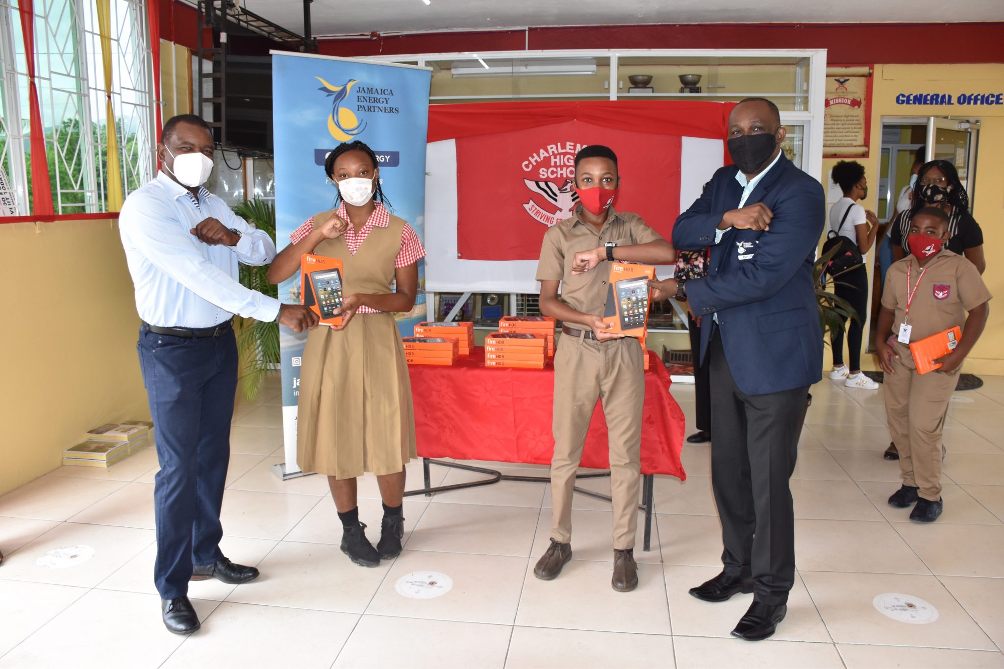 Jamaica Energy Partners Group Gives Back To Charlemont High School, Donates Tablets To Students In Need