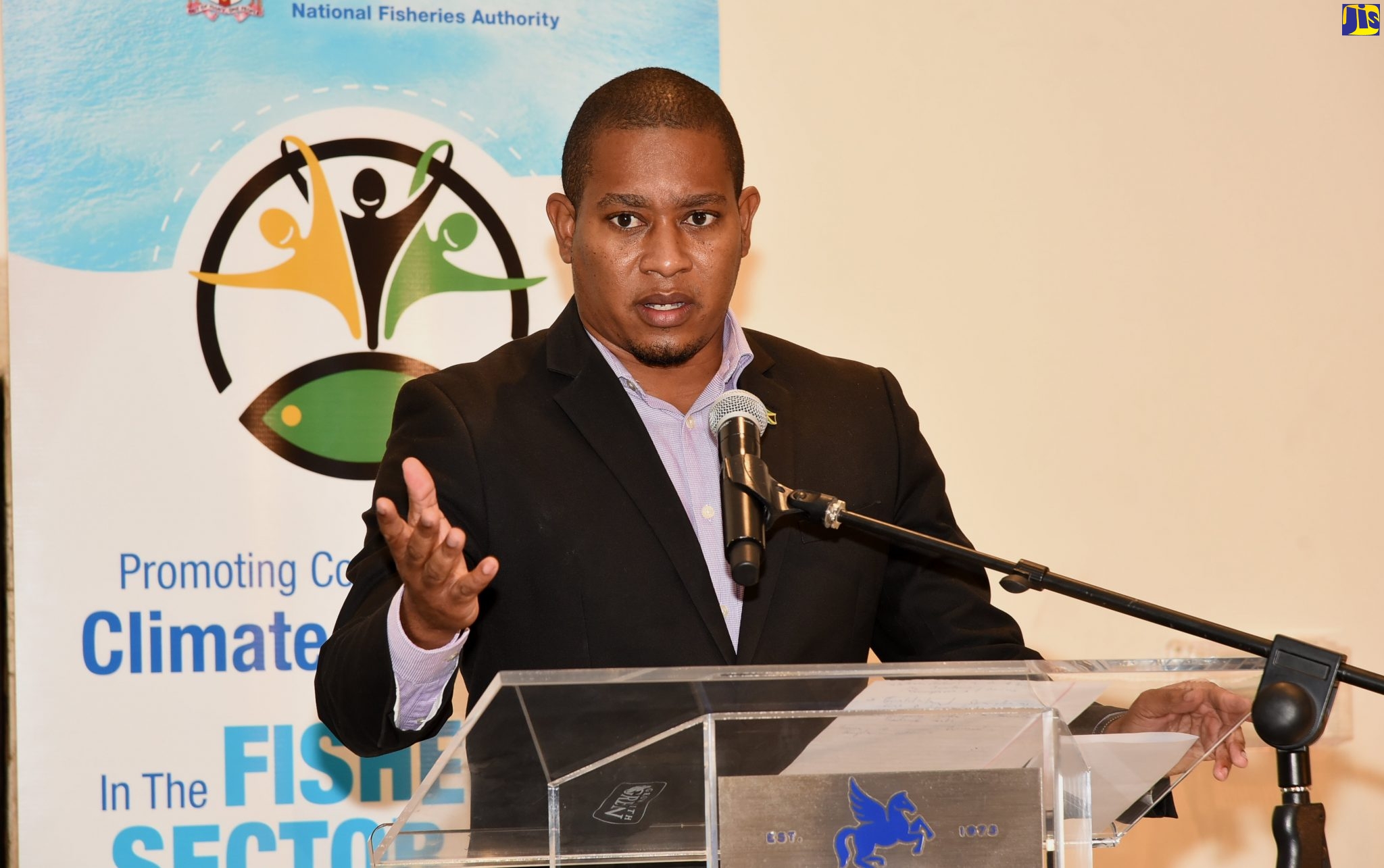 Minister of Agriculture and Fisheries, Hon. Floyd Green, addresses Stakeholder and Validation Consultation Session on the fisheries sector, on Thursday (January 14), at The Jamaica Pegasus hotel in New Kingston