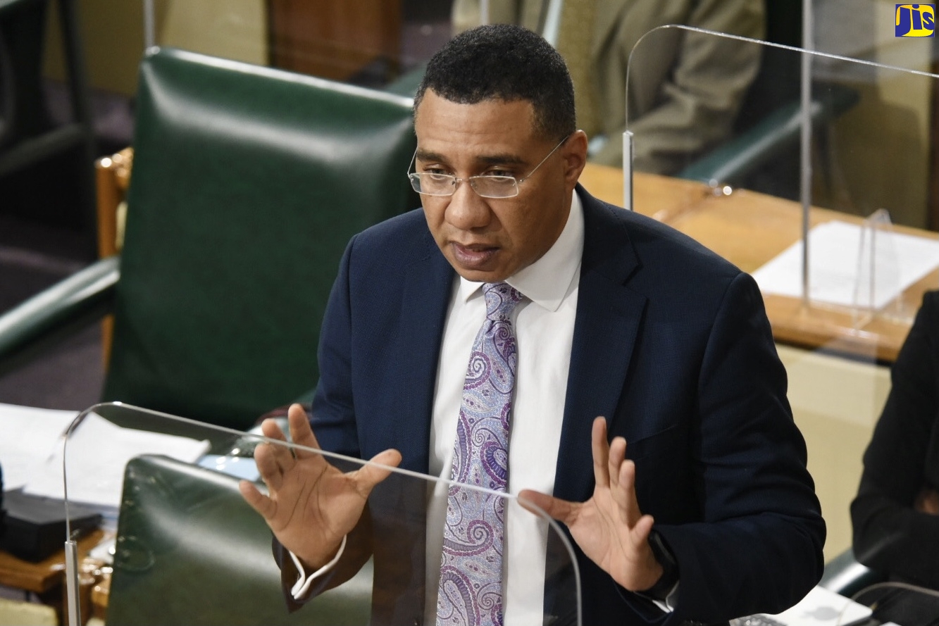 Prime Minister, the Most Hon. Andrew Holness, addresses yesterday's (January. 26) sitting of the House of Representatives at Gordon House.
