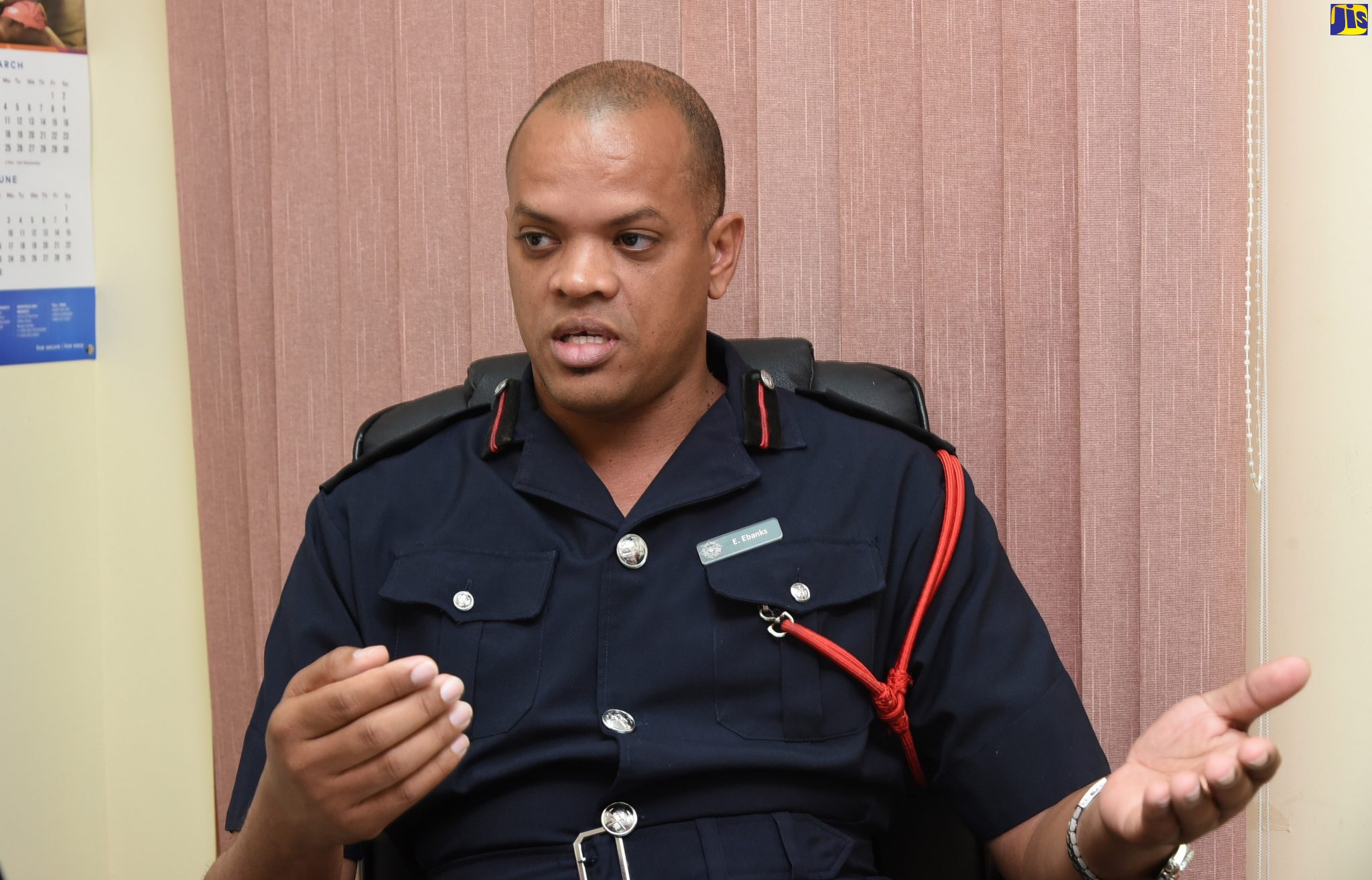 Acting Assistant Commissioner and Officer in Charge of the Jamaica Fire Brigade’s Fire Prevention Division, Emeleo Ebanks​,


