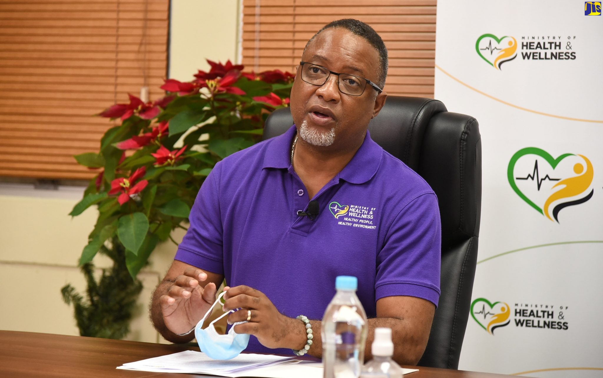 Permanent Secretary in the Ministry of Health and Wellness, Dunstan Bryan, speaks at a virtual press conference, on Saturday (January 2), at the Ministry of Health and Wellness, in Kingston.