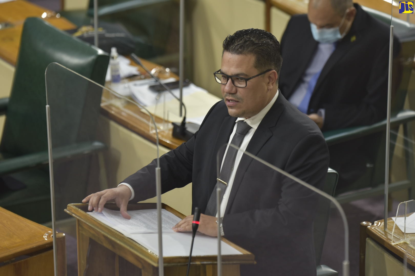 Minister without Portfolio in the Ministry of National Security, Senator the Hon. Matthew Samuda, makes a statement on the special investigation report into the Rio Cobre Juvenile Correctional Centre by the Independent Commission of Investigations (INDECOM), during the sitting of the Senate on Friday (Feb. 12).