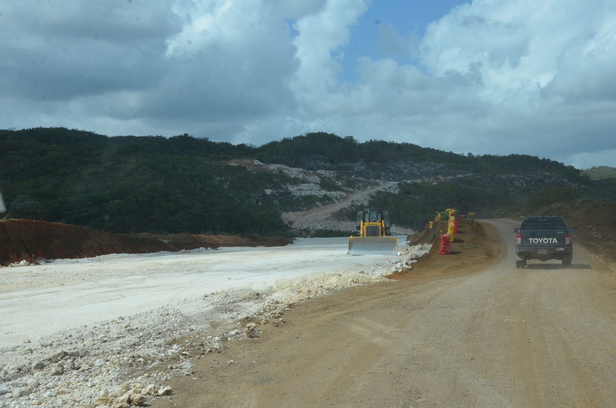 The May Pen to Williamsfield leg of Highway 2000  under construction