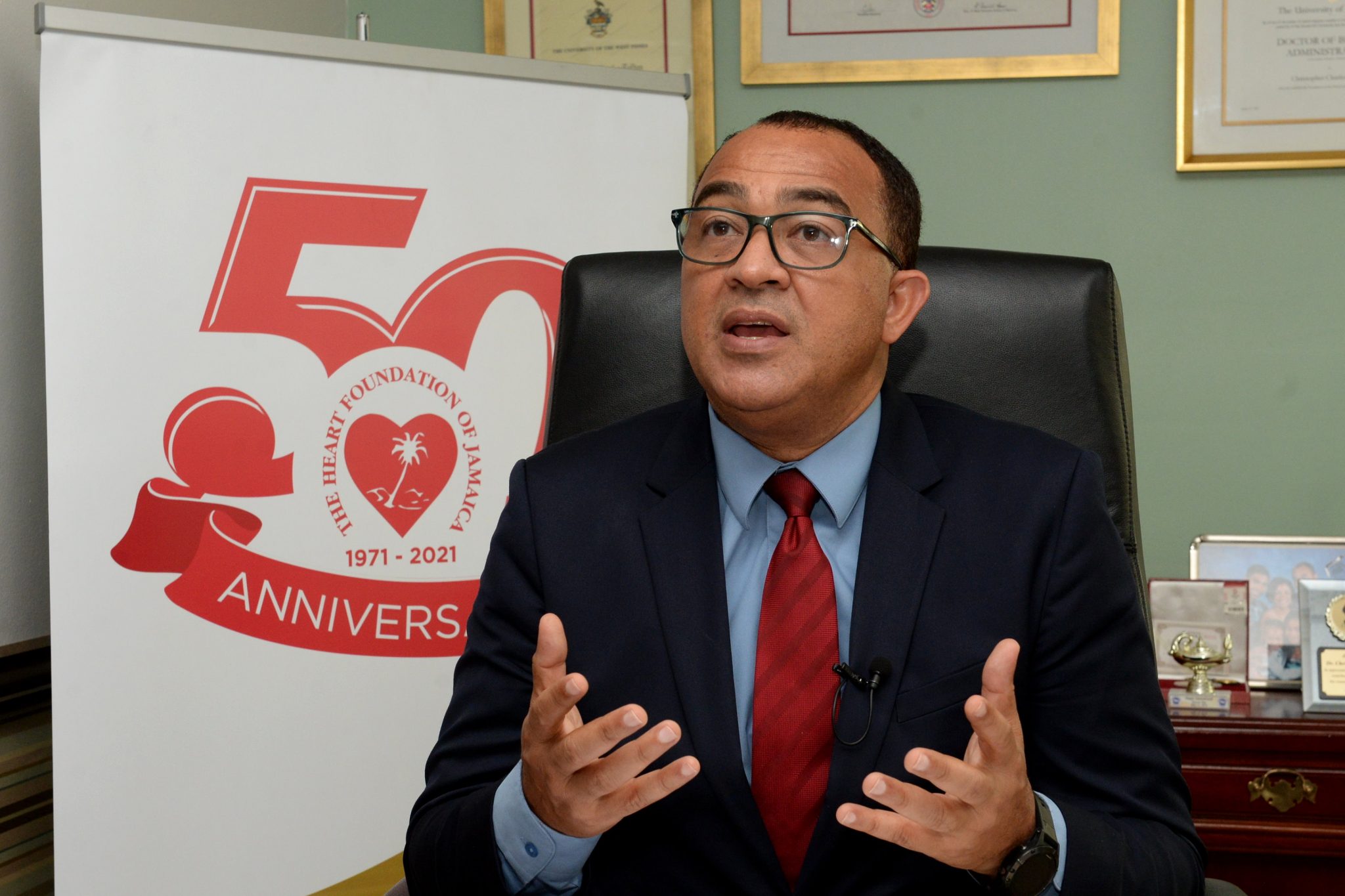 Minister of Health and Wellness, Dr. the Hon. Christopher Tufton, speaking during the Heart Foundation of Jamaica (HFJ) 50th Anniversary digital launch on Thursday (February 4).  


