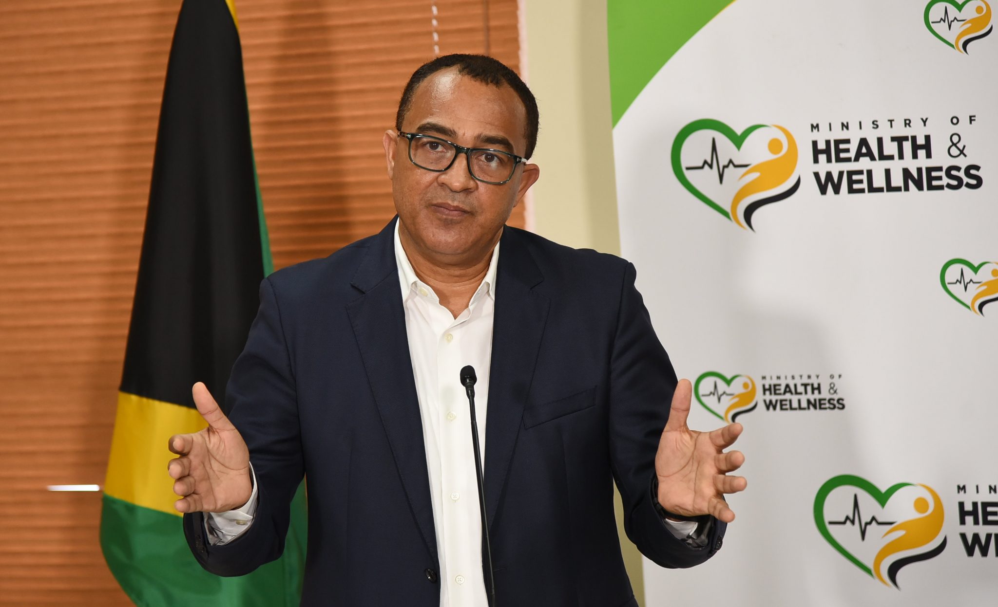 Minister of Health and Wellness, Dr. the Hon. Christopher Tufton, addressing a COVID Conversation virtual press briefing on February 23.

