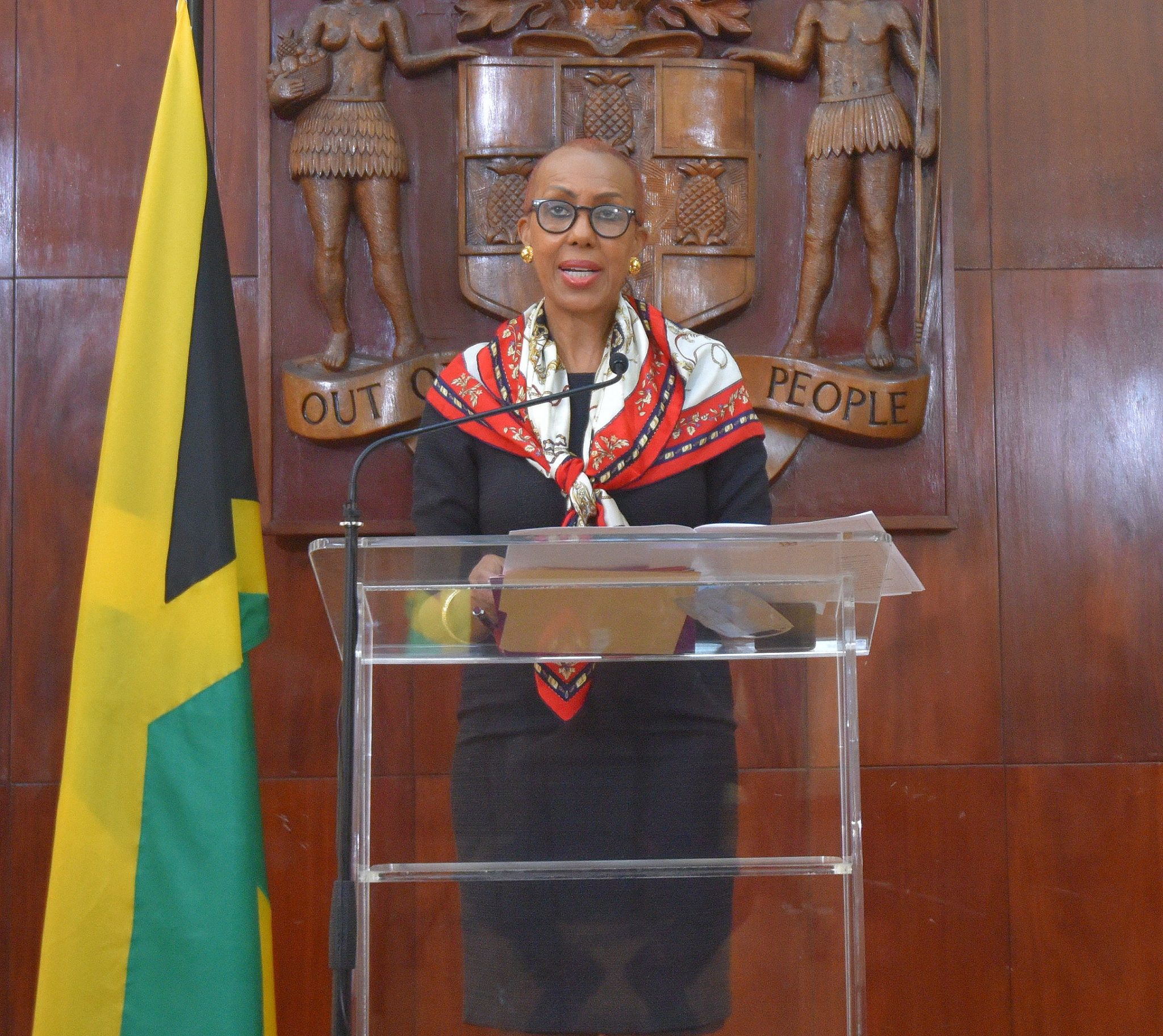 Minister of Education, Youth and Information, Hon. Fayval Williams, addresses a virtual post Cabinet Press briefing, held on Wednesday (February 24).