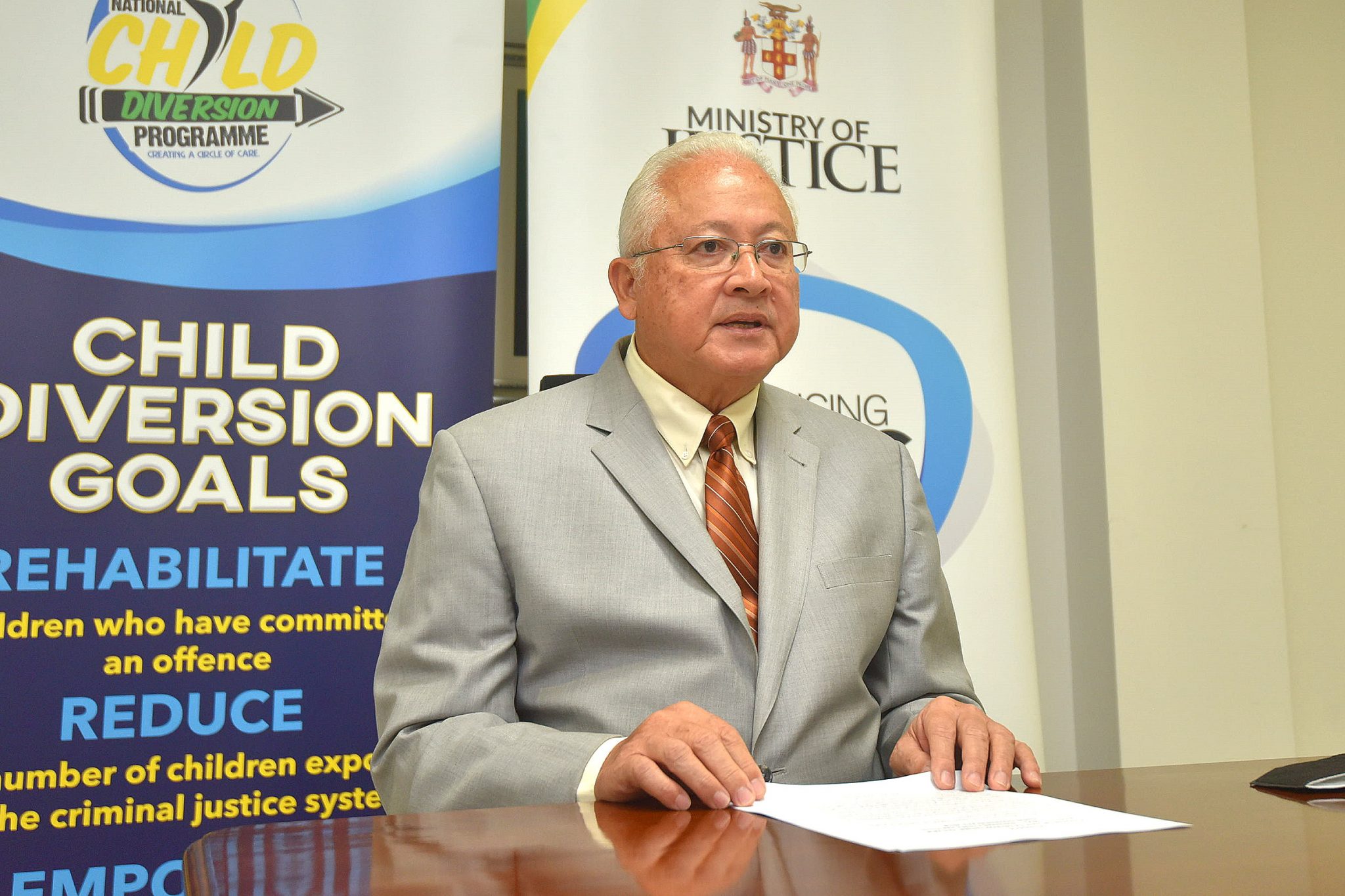 Justice Minister, Hon. Delroy Chuck, making his presentation in a JIS Think Tank Session held recently.

