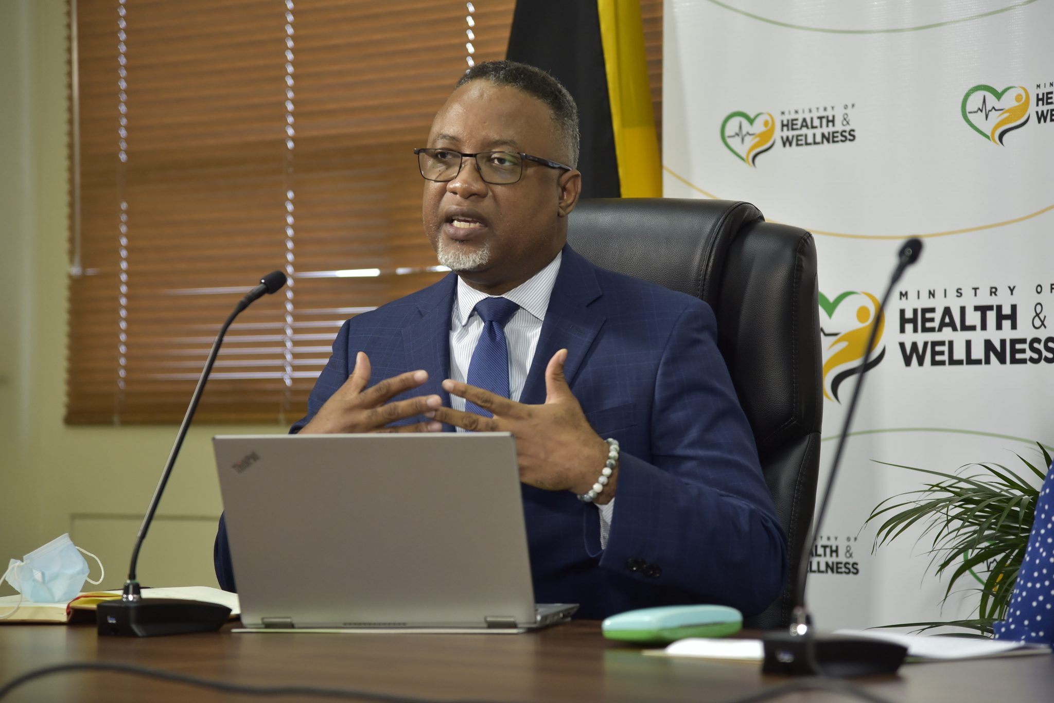 Permanent Secretary in the Ministry of Health and Wellness, Dunstan Bryan, addresses virtual  COVID Conversation press conference on March 2.


