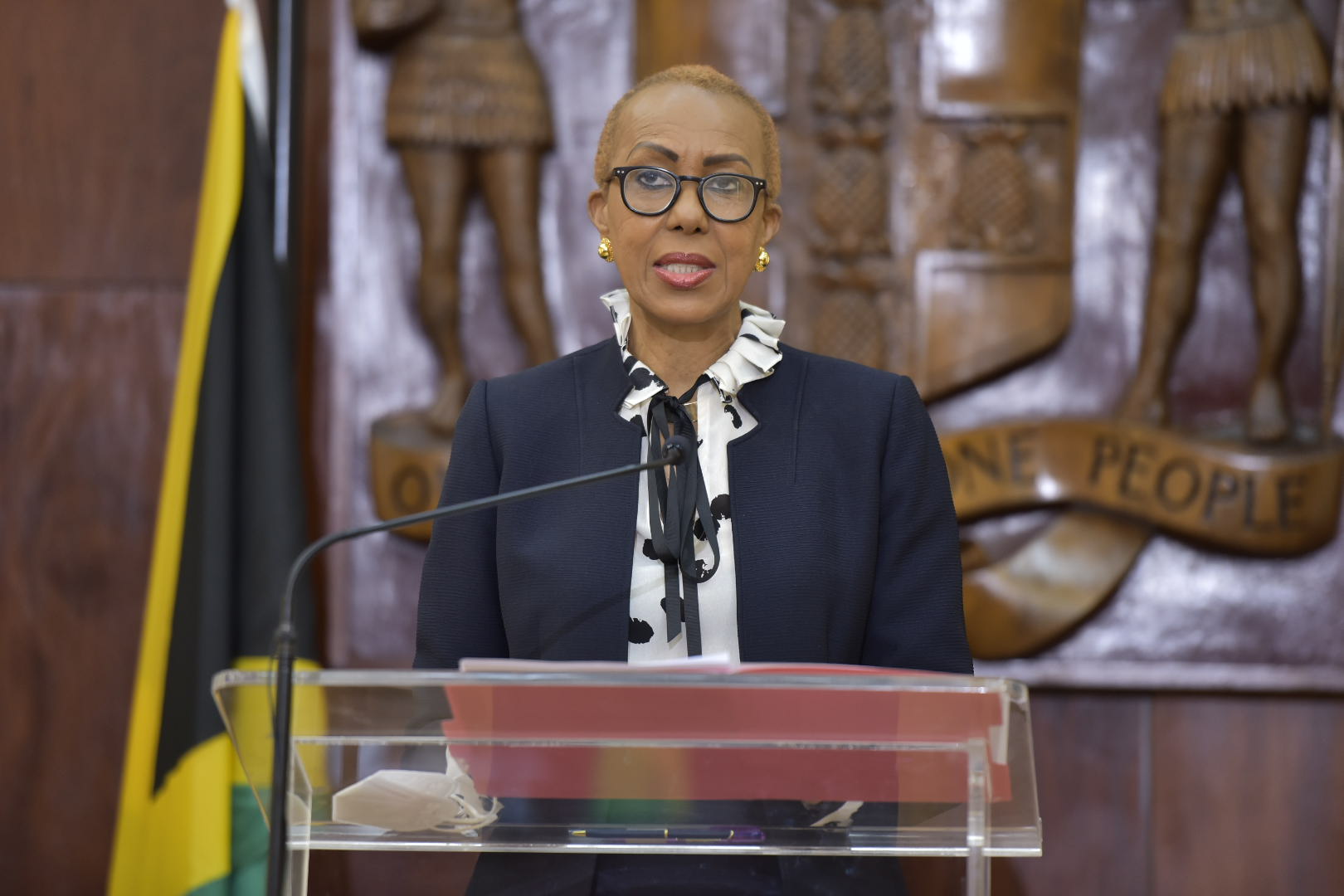 Minister of Education, Youth and Information, Hon. Fayval Williams, addresses a virtual Post Cabinet Press Briefing held on Wednesday (March 24).