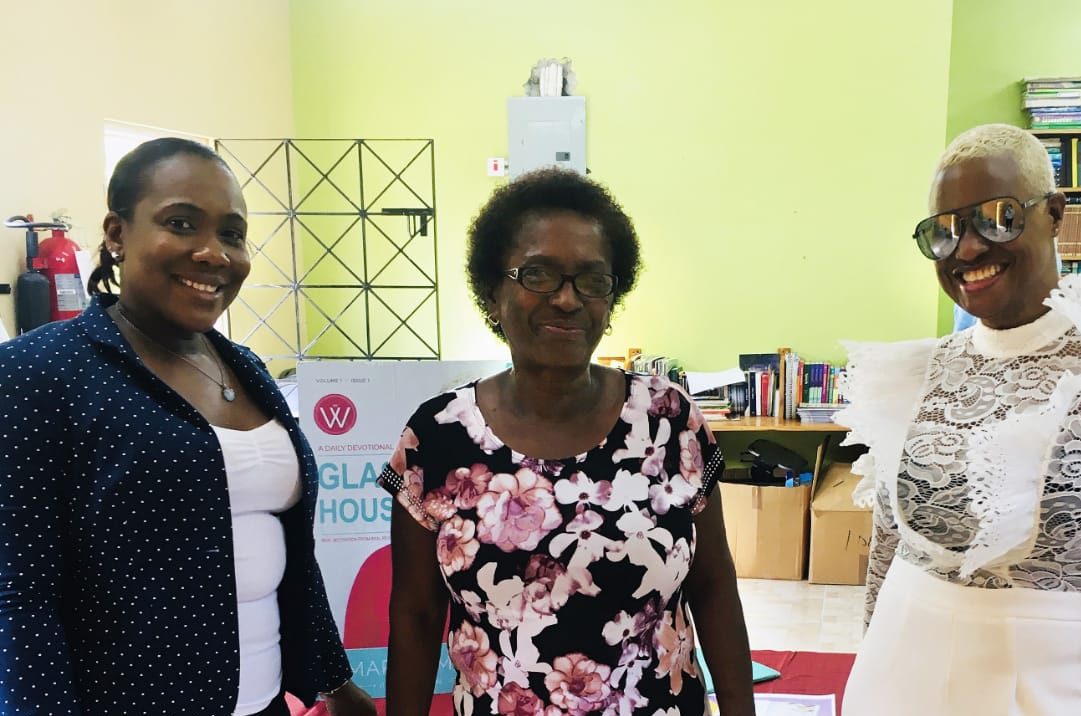 Regional Director at the Child Protection and Family Services Agency (CPFSA), Carlyn Stewart (left); Director at the Pringle Home for Girls, Jeanette Rose Bryan (centre), and author, Mary White, at the recent launch of the $3-million Resource Centre, which is being funded by the CHASE Fund.

