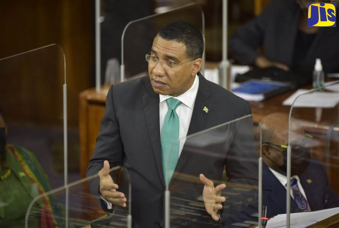Prime Minister, the Most Hon. Andrew Holness, makes his contribution to the 2021/22 Budget Debate in the House of Representatives on March 18.