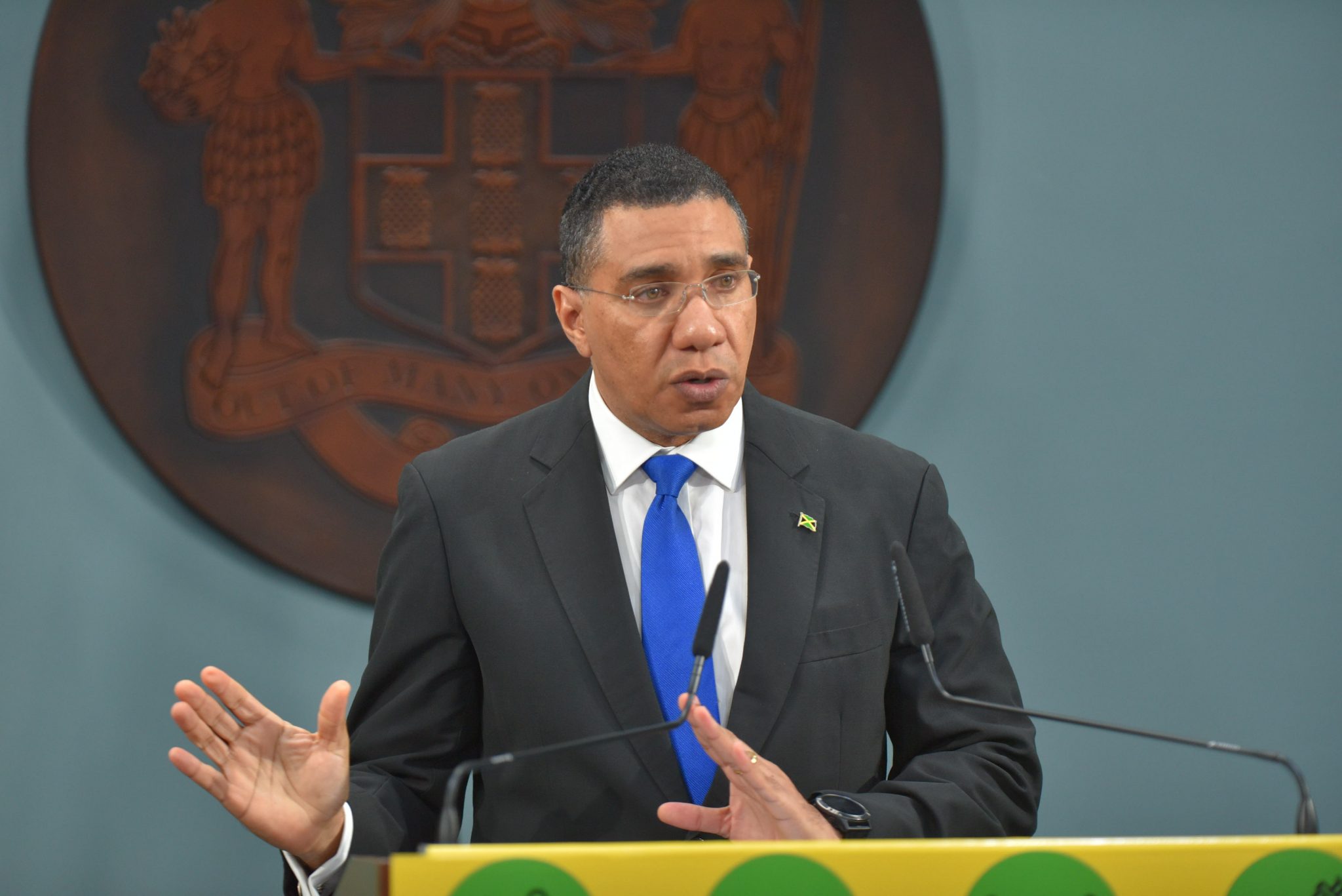Prime Minister, the Most Hon. Andrew Holness, addressing a virtual press conference held at Jamaica House on Sunday (March 21).