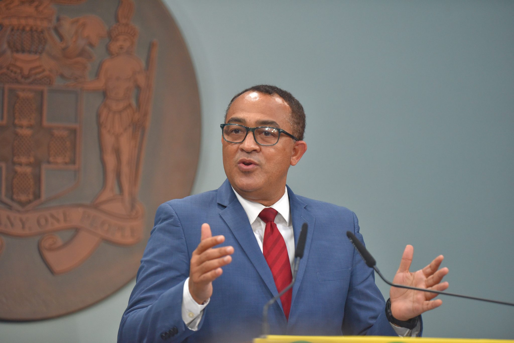 Minister of Health and Wellness, Dr. the Hon. Christopher Tufton, addressing a virtual press conference on March 8.

