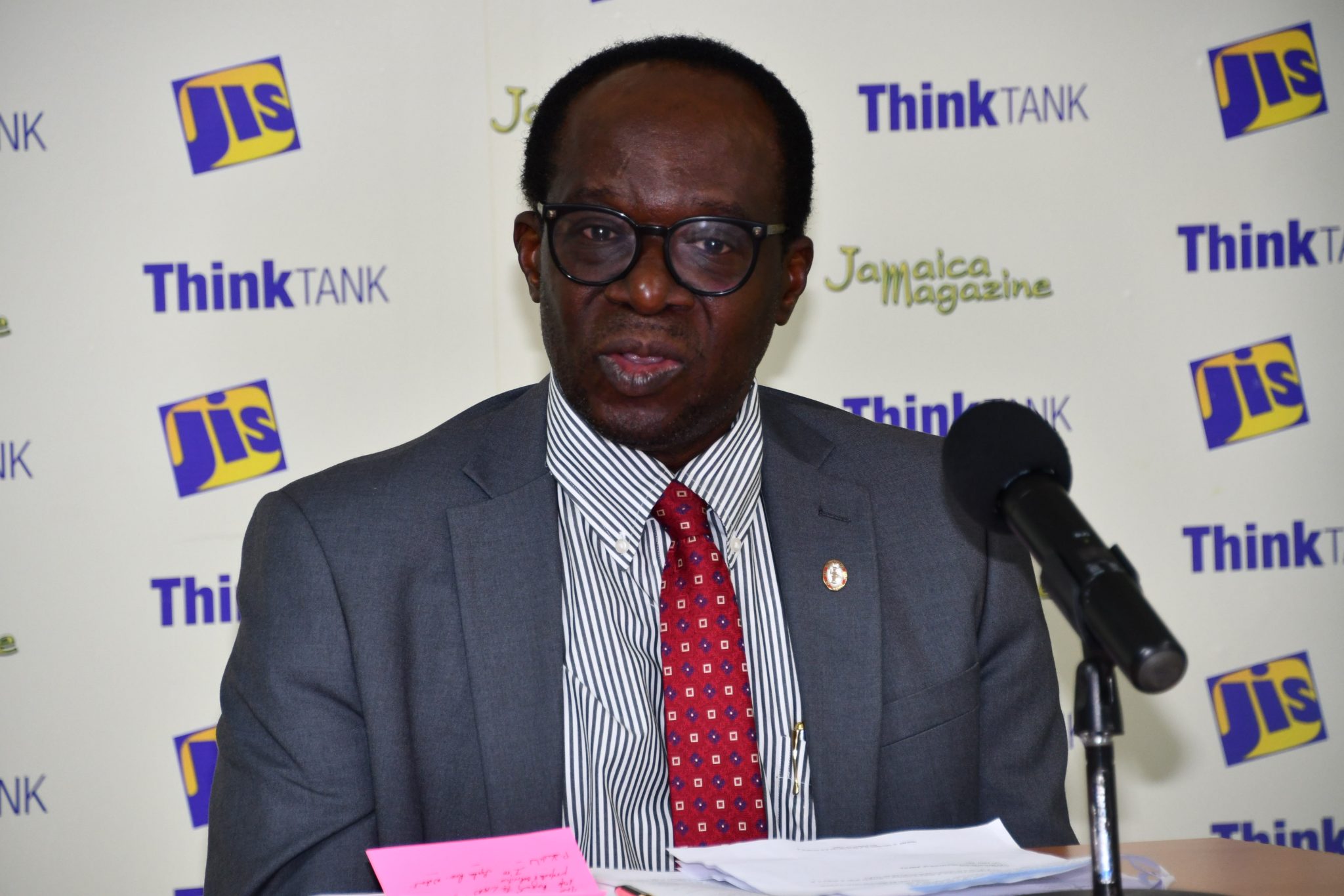 President of the Lay Magistrates Association of Jamaica (LMAJ), Dr. Lynden Rose, addresses a Think Tank at the Jamaica Information Service (JIS) regional office in Montego Bay, St. James, on Tuesday (April 13).