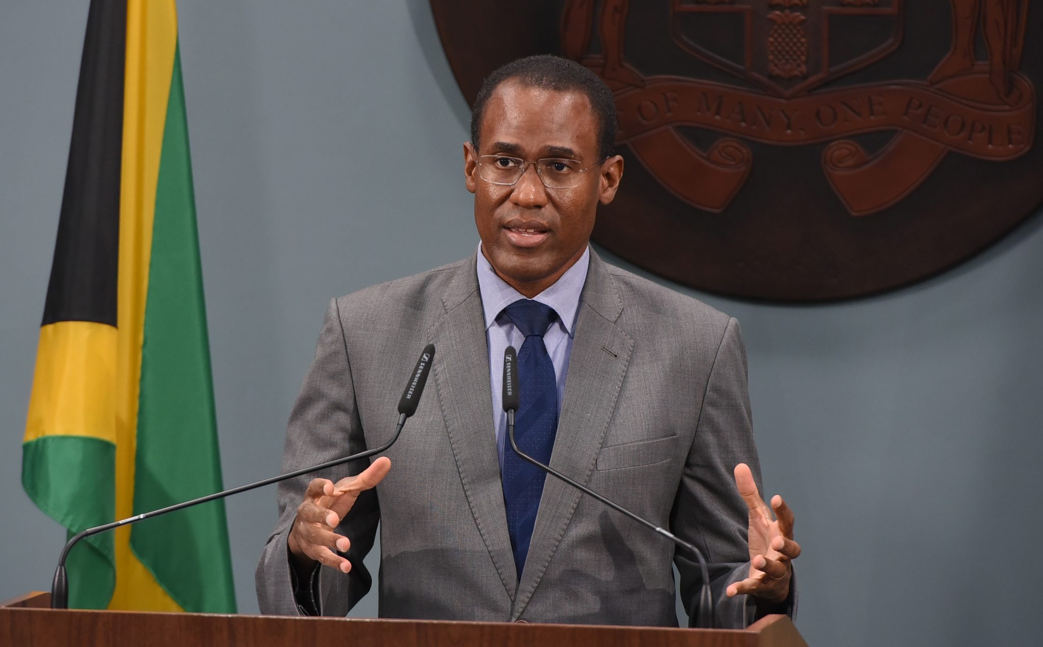 Minister of Finance and the Public Service, Dr. the Hon. Nigel Clarke.

