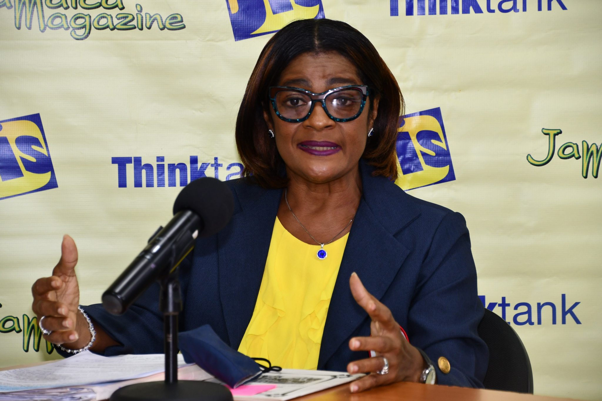 Public Relations Officer of the Lay Magistrates Association of Jamaica, Claudette Bryan, speaks at  a JIS ‘Think Tank’ at the agency