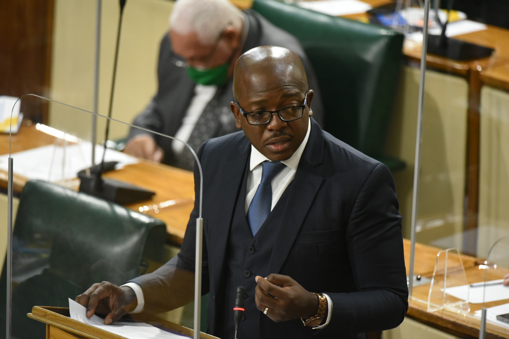 Minister of Housing, Urban Renewal, Environment and Climate Change, Hon. Pearnel Charles Jr., making his 2021/22 Sectoral Debate presentation in the House of Representatives on Tuesday (May 4), under the theme ‘reNew Jamaica’.

